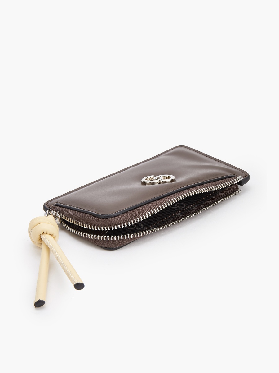 Logo Accent Wallet with Zip Closure