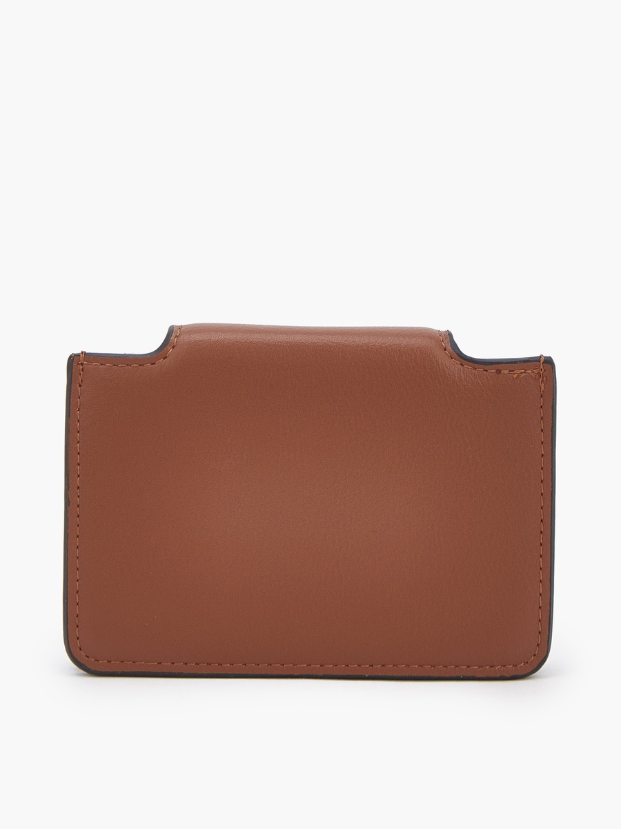 Monogram Print Card Holder with Flap Closure
