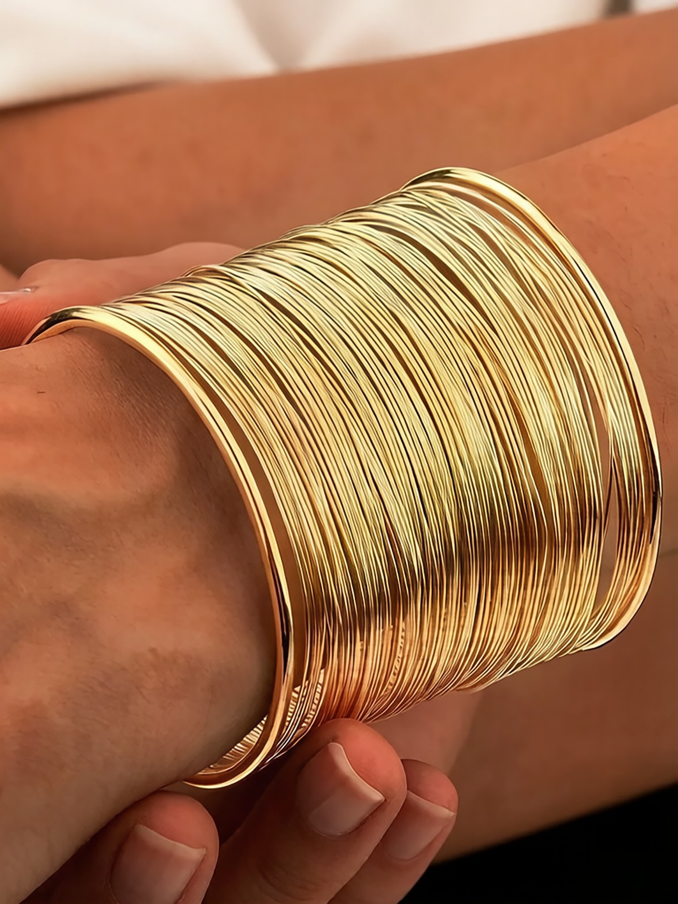 Gold Multistrand Cuff Bracelet