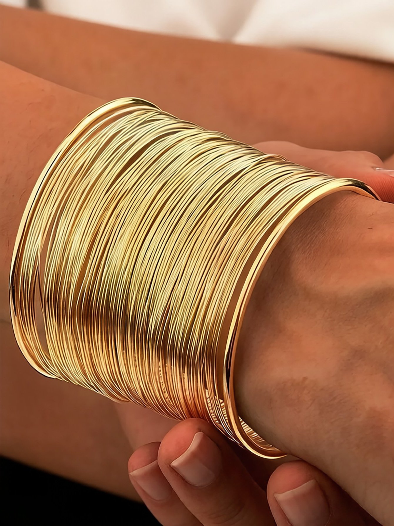 Gold Multistrand Cuff Bracelet