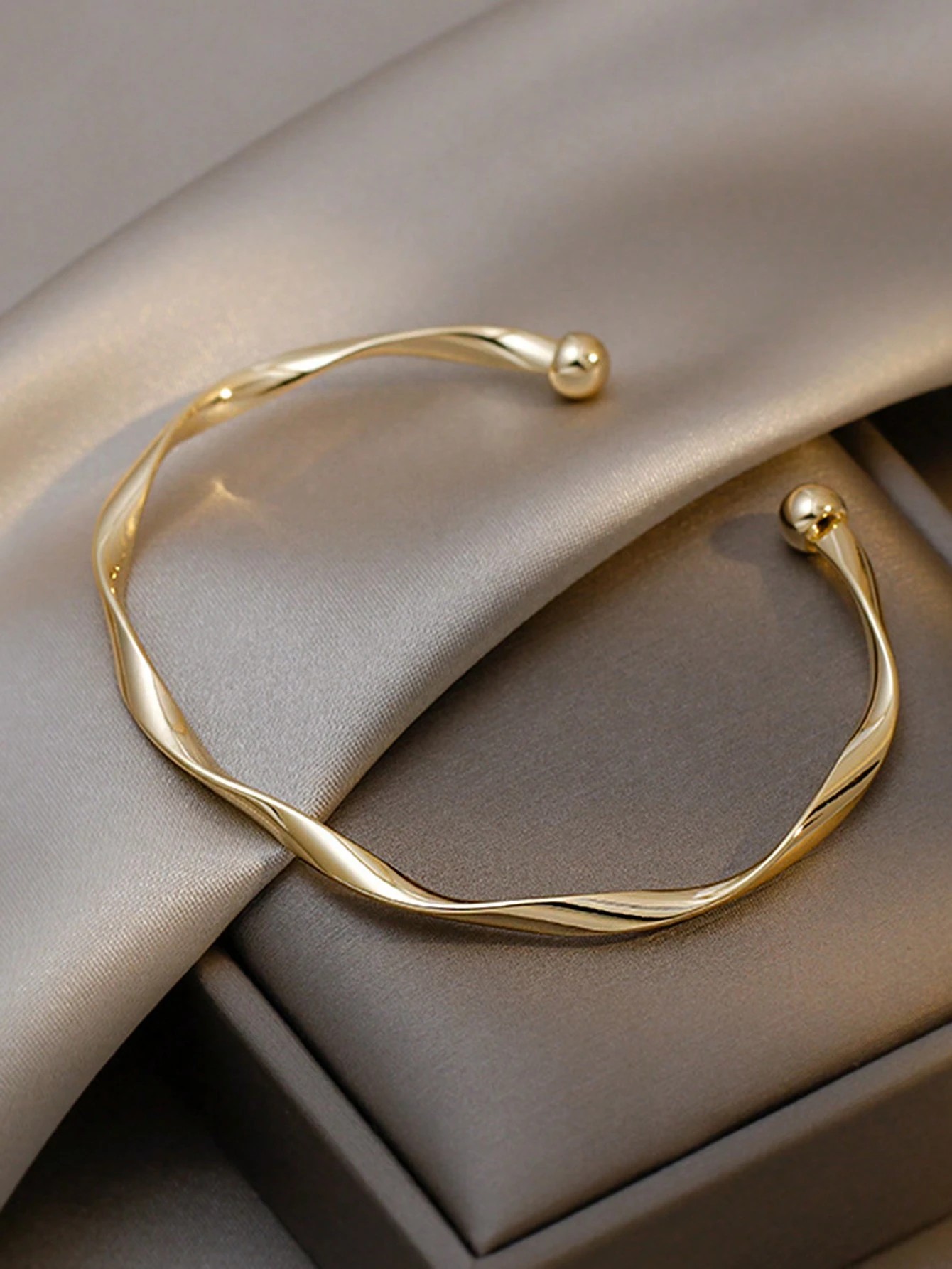 Gold Twisted Cuff Bangle