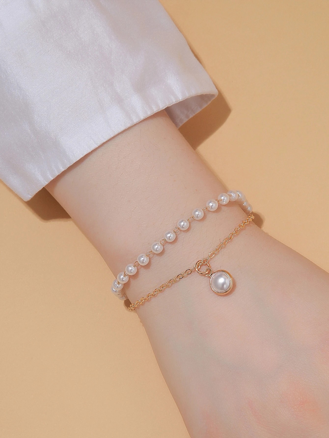Gold Multistrand Pearl Bracelet
