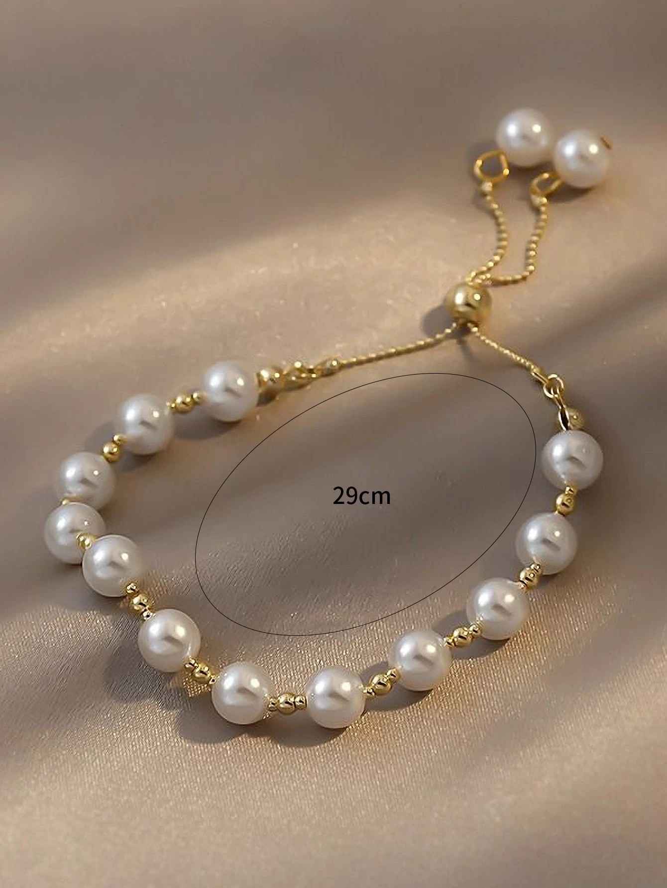 Gold Charm Pearl Bracelet