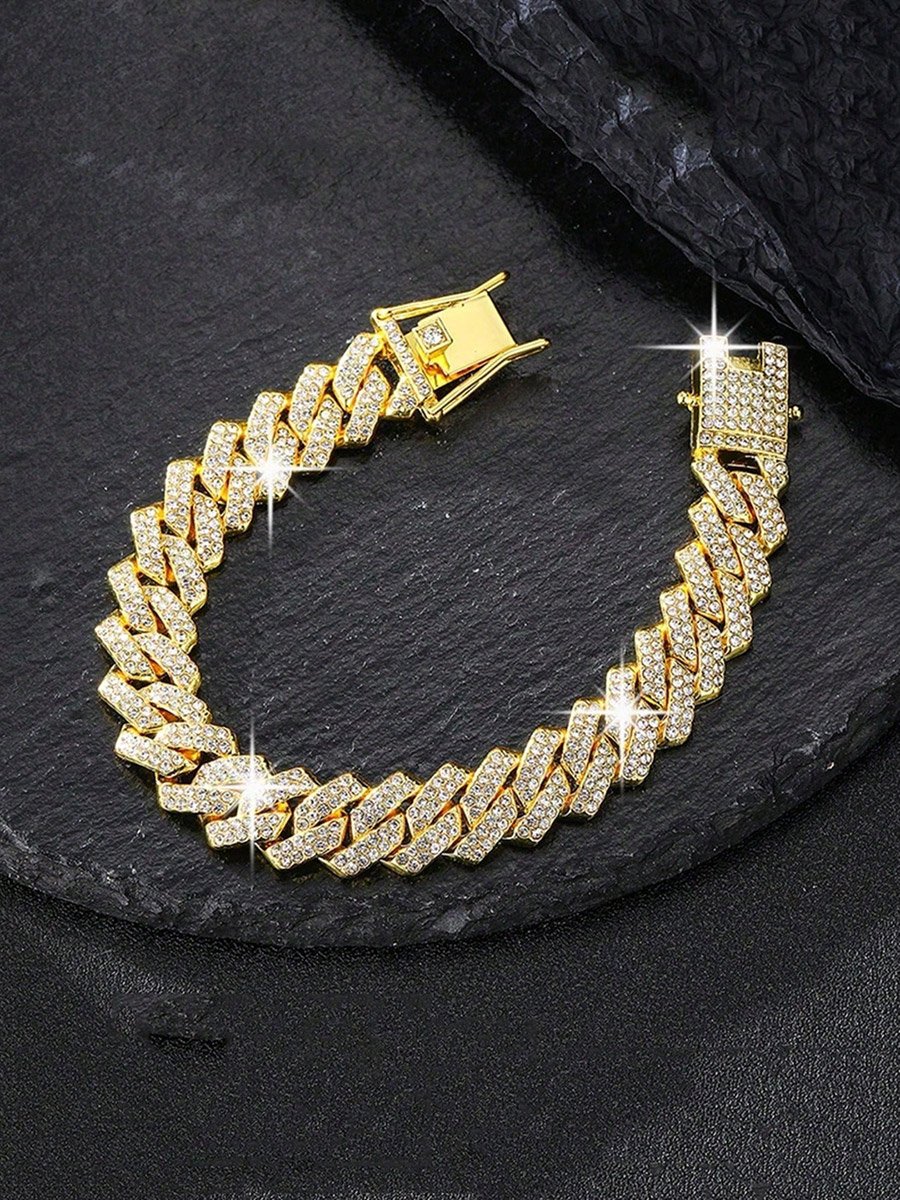 Gold Embellished Link Chain Bracelet
