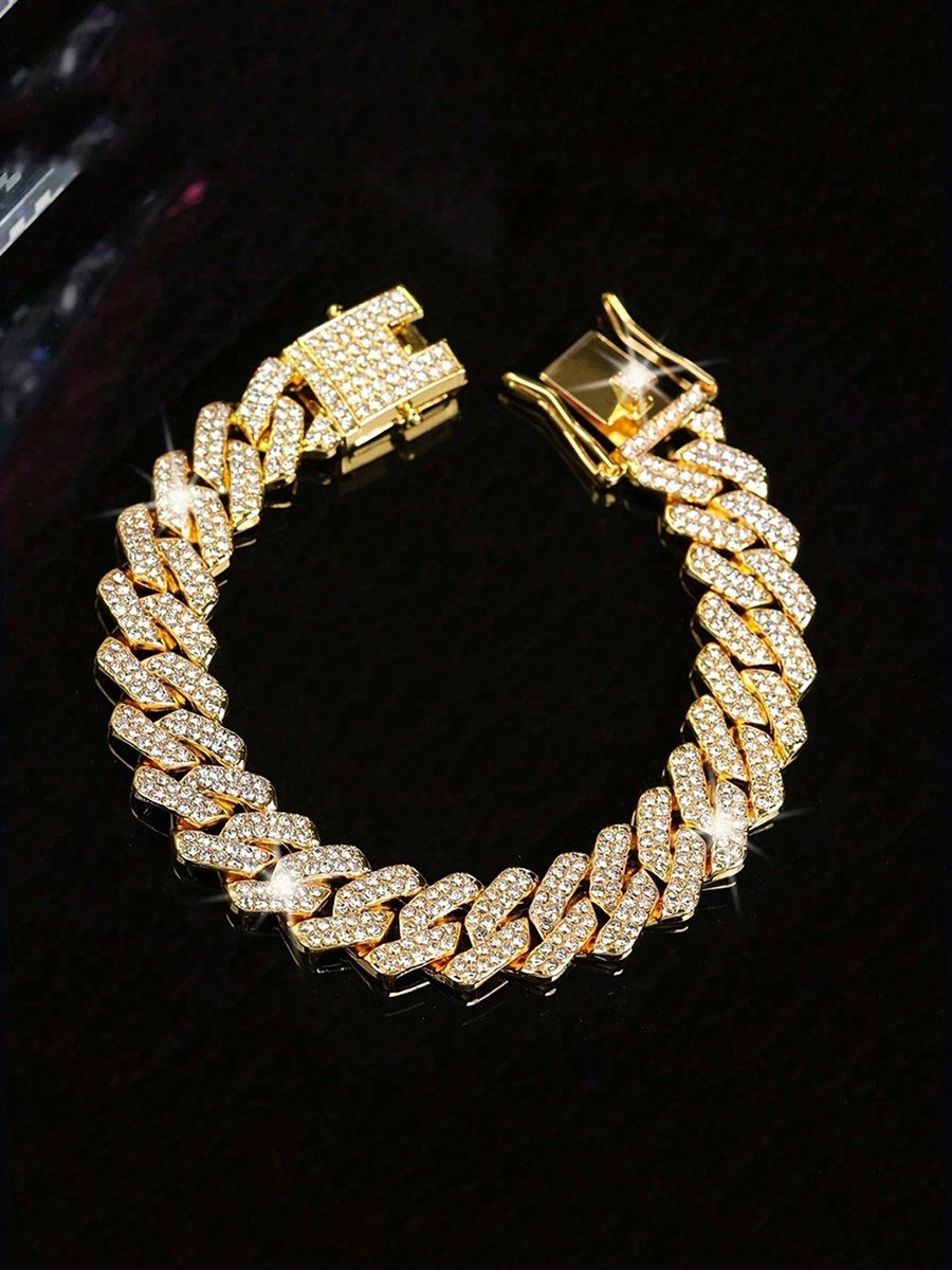 Gold Embellished Link Chain Bracelet
