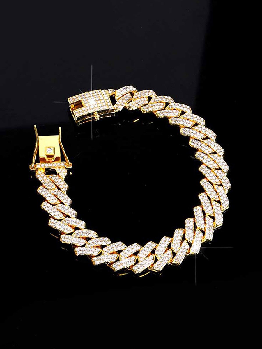 Gold Embellished Link Chain Bracelet