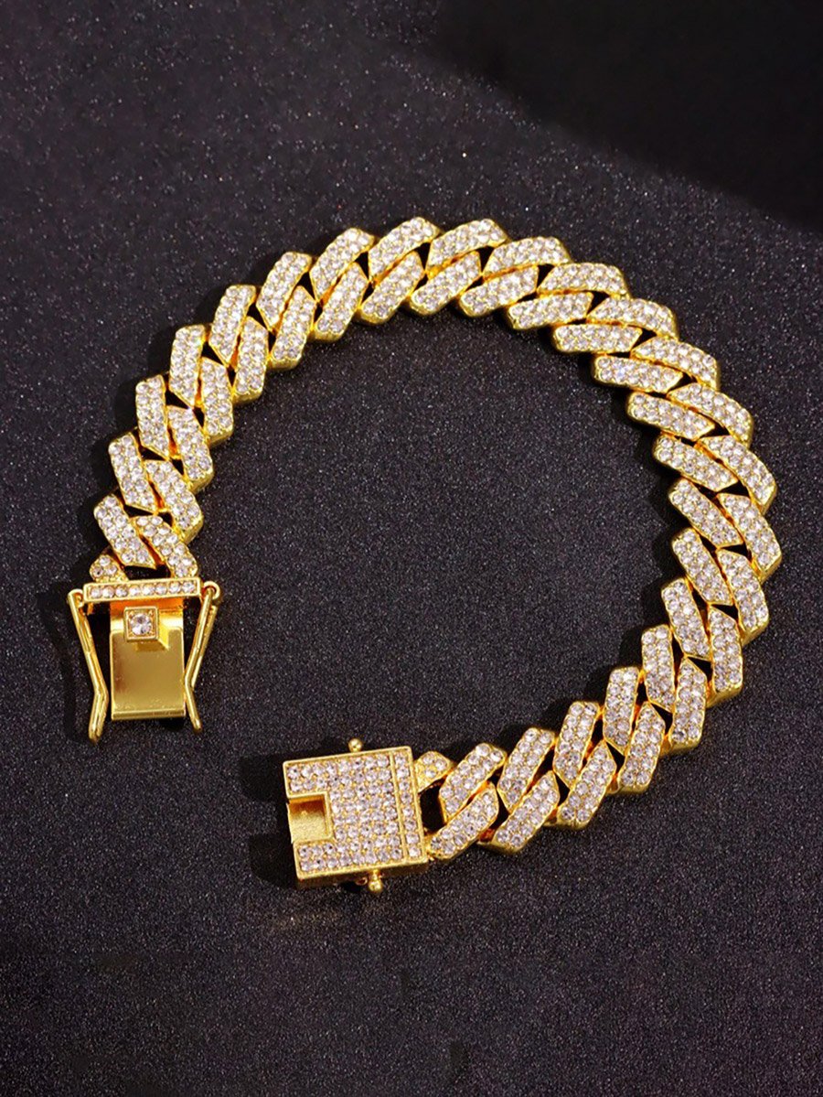 Gold Embellished Link Chain Bracelet