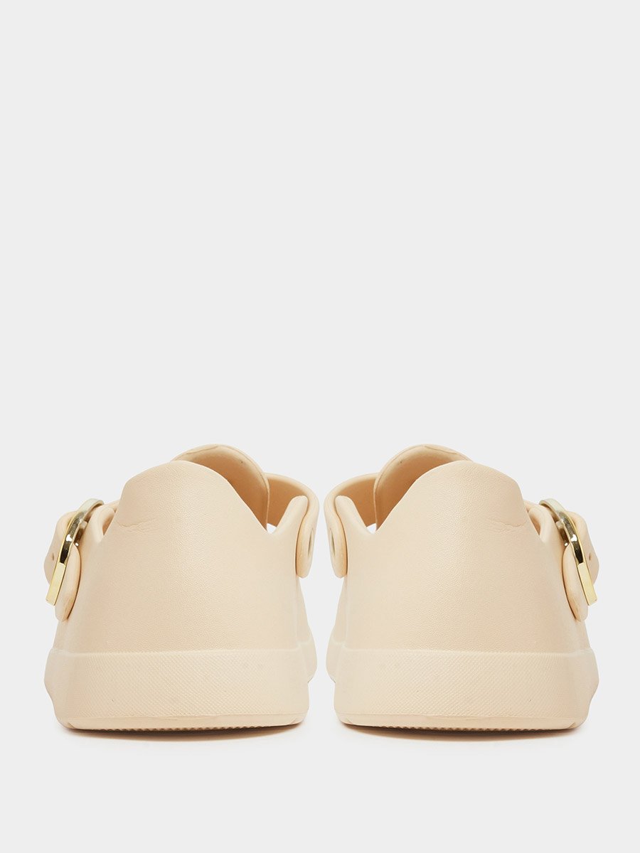 White Buckle Comfort Pool Shoes