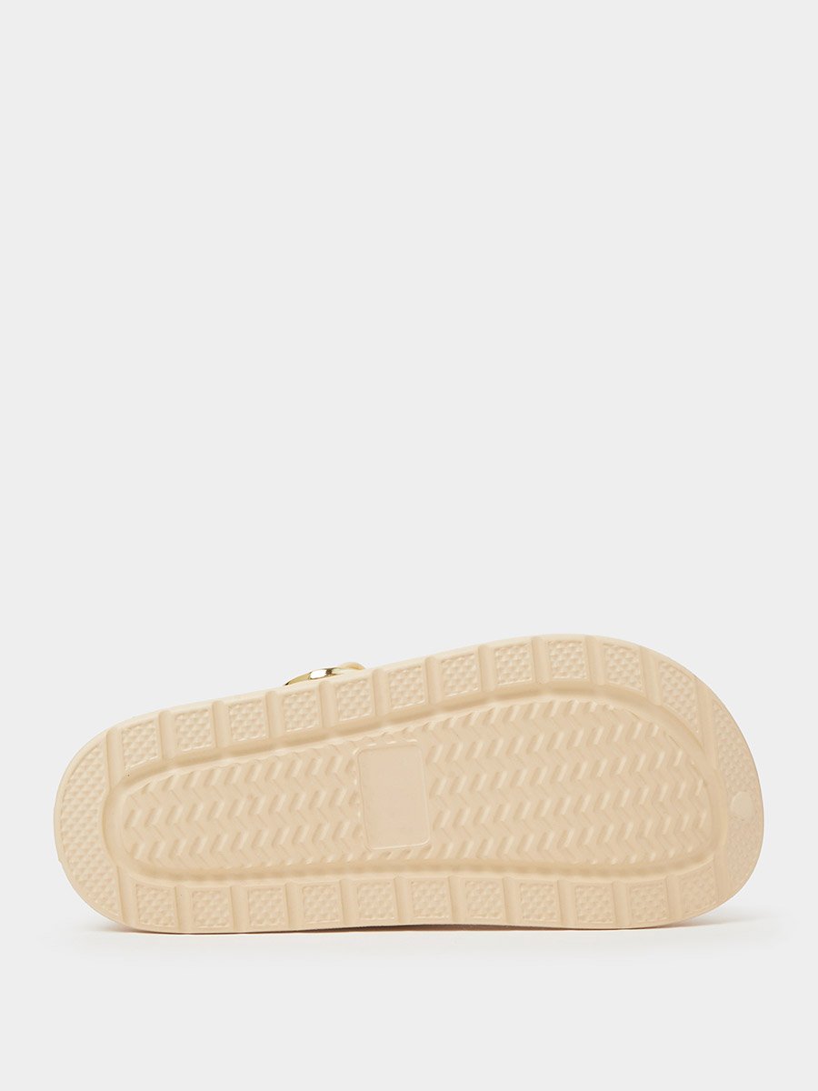 White Buckle Comfort Pool Shoes