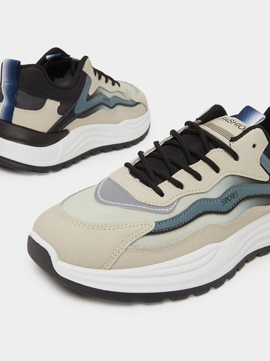 Multi-Color Lace-Up Sports Sneakers