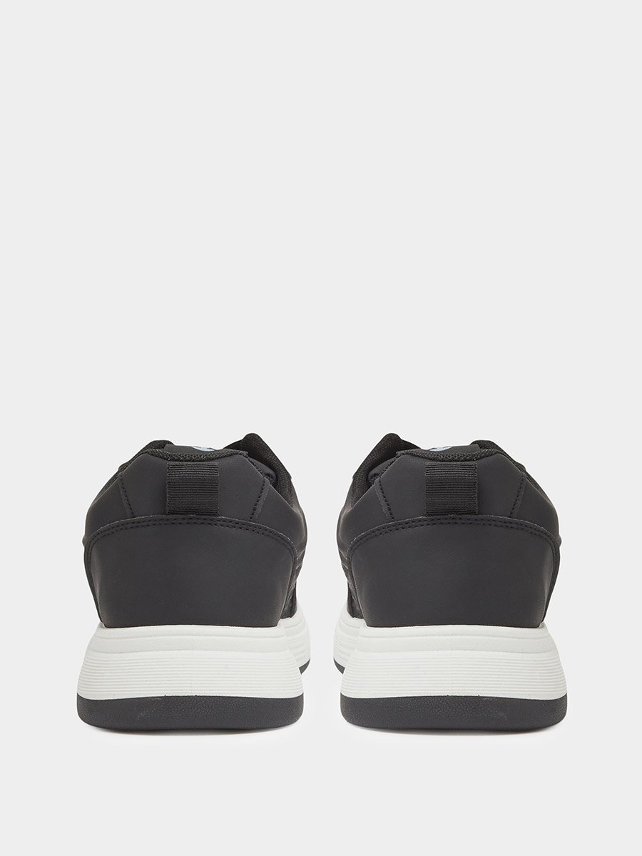 Black Lace-Up Urban Sports Sneakers