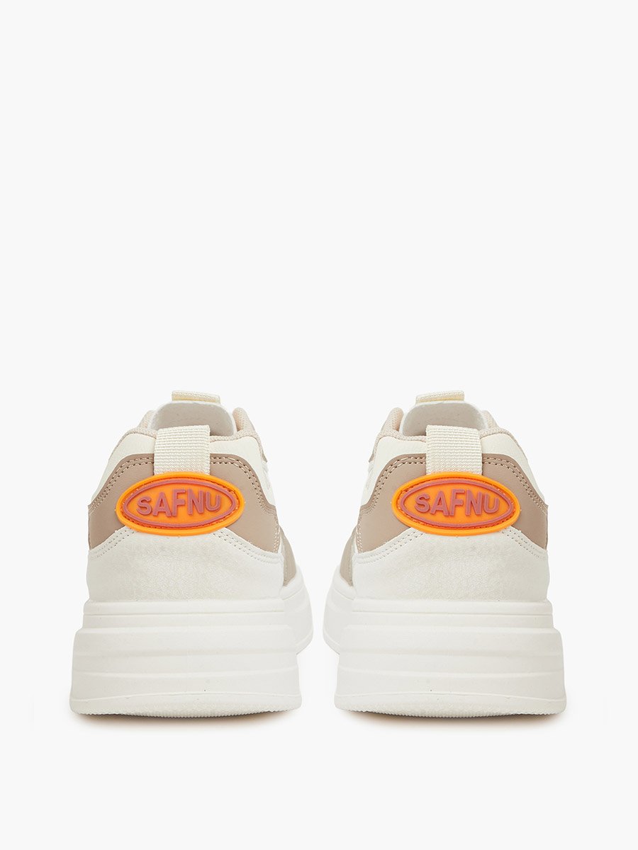 Off White Panel Design Sports Sneakers
