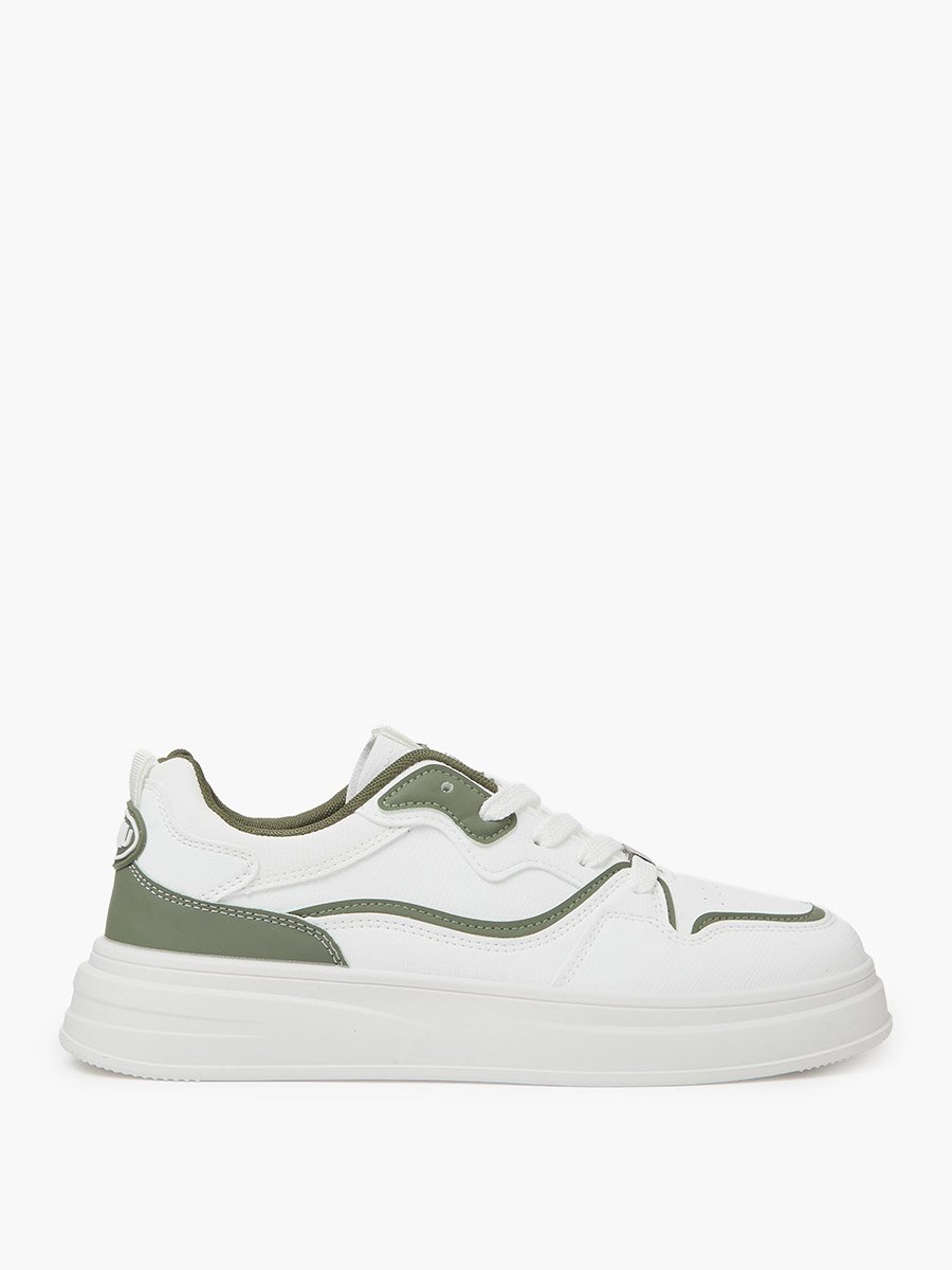 White Panel Design Sports Sneakers