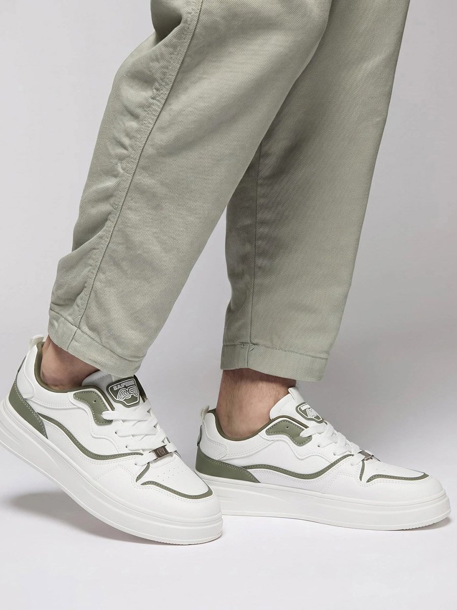 White Panel Design Sports Sneakers