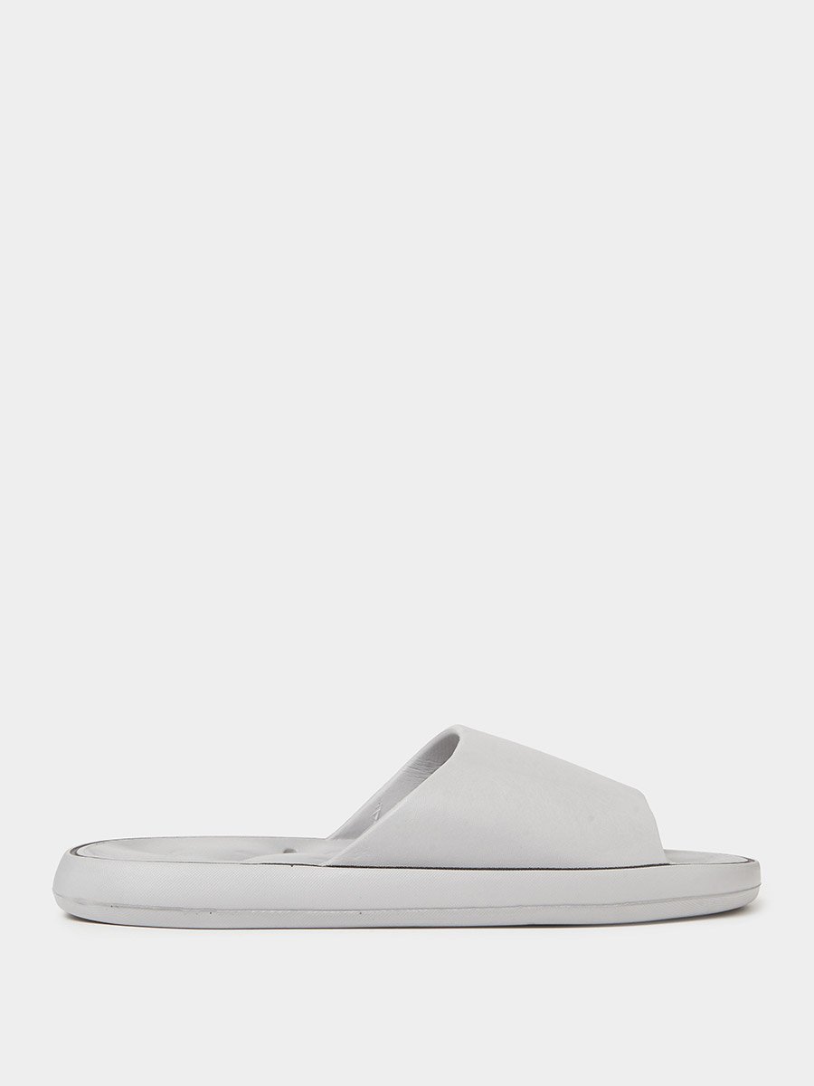 Grey Cushioned Open Toe Slides