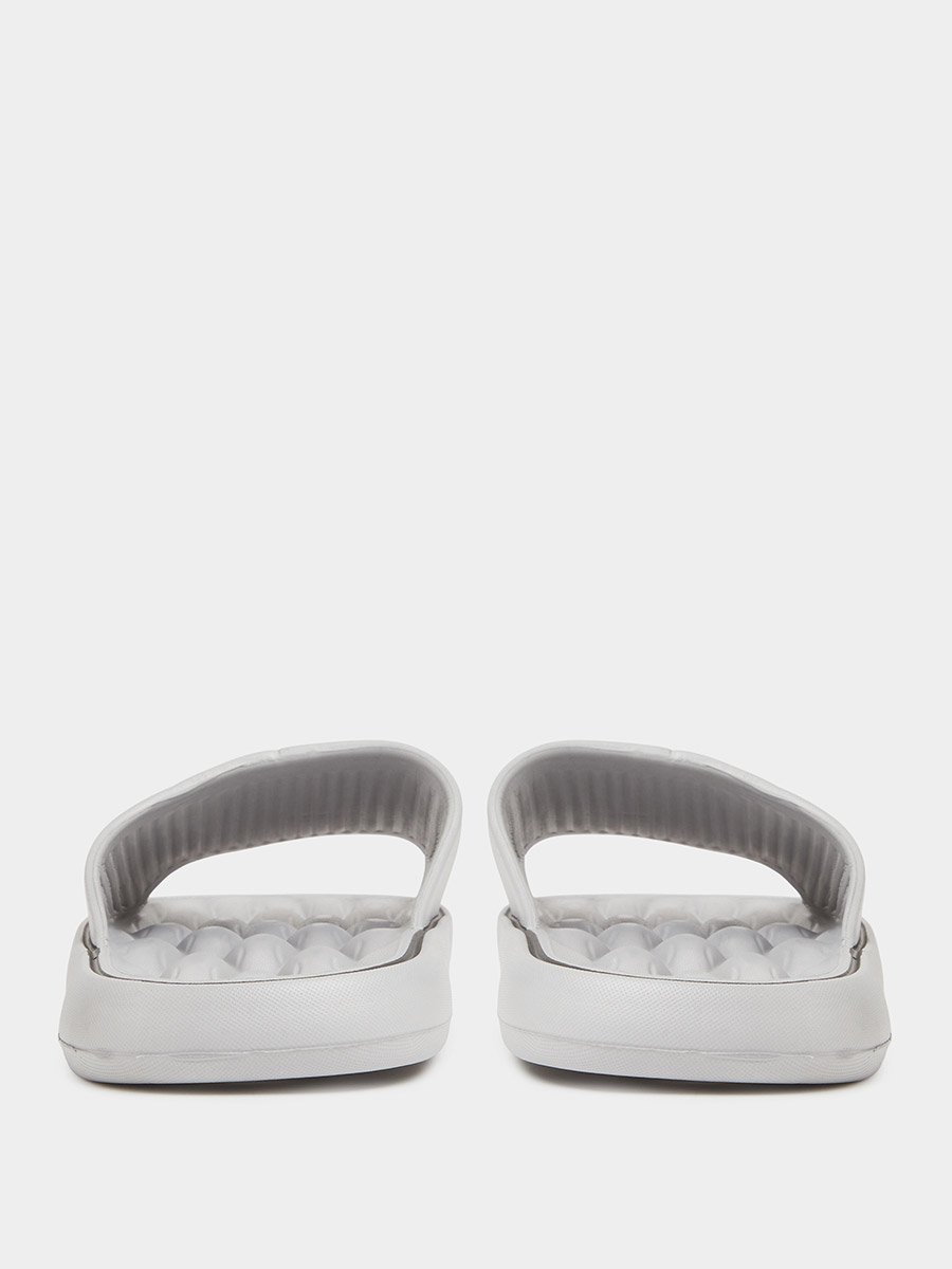 Grey Cushioned Open Toe Slides
