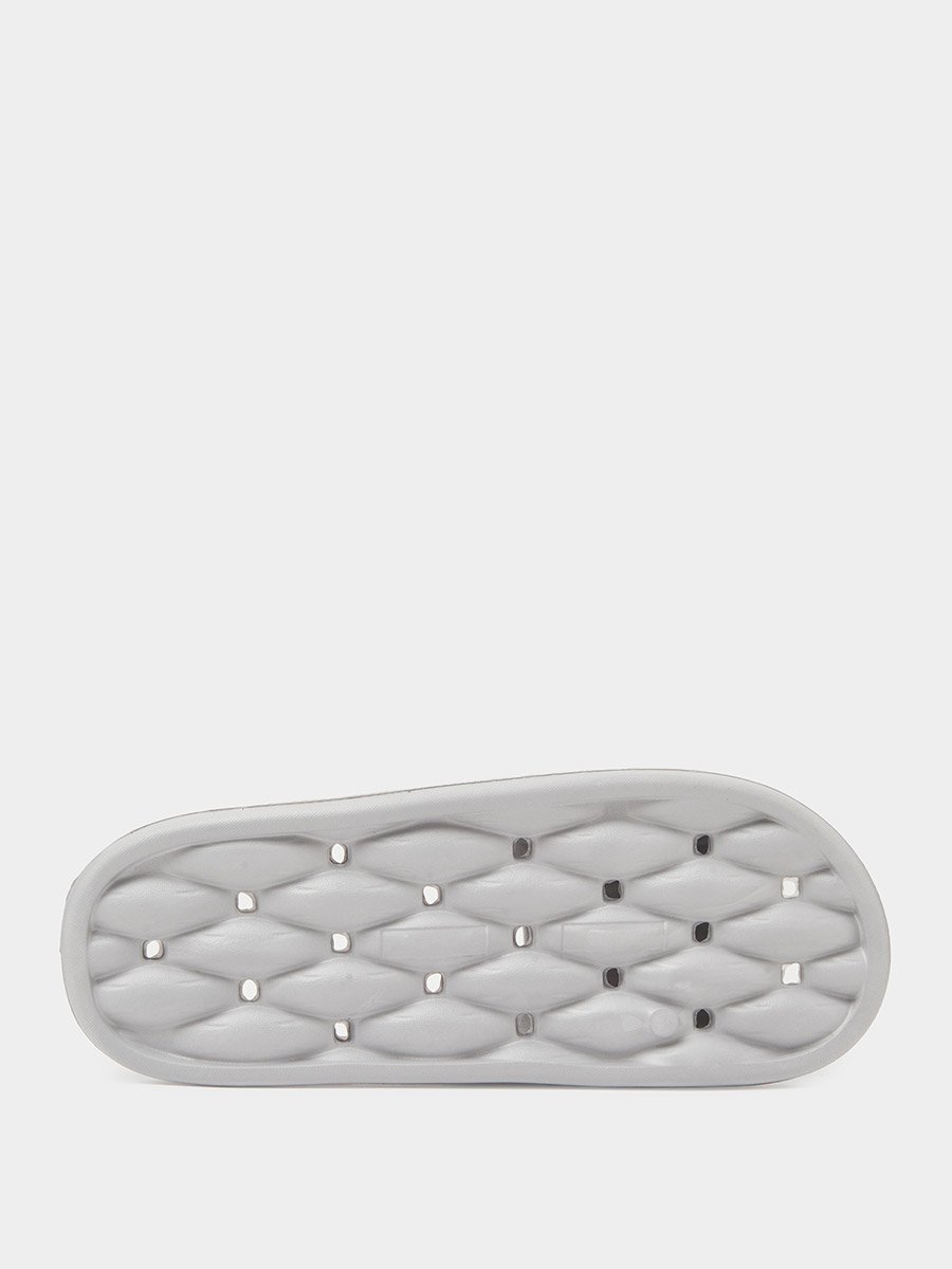 Grey Cushioned Open Toe Slides