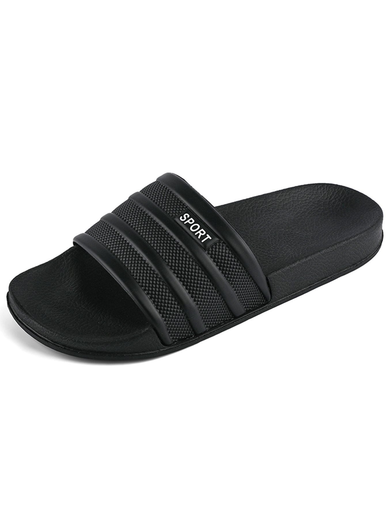 Men Black Slide Sandals