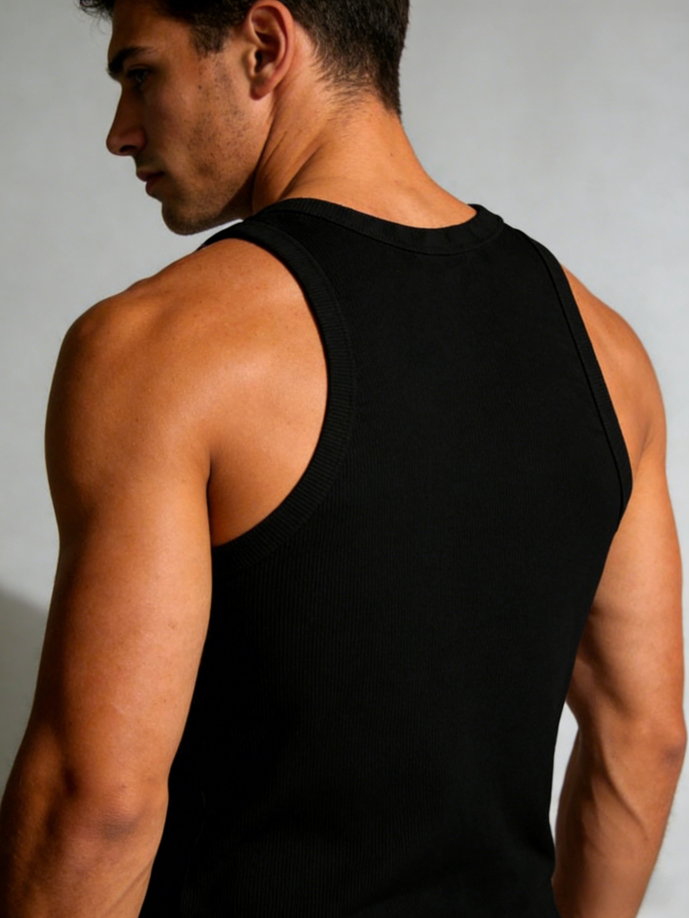 Pack of 3 - Black Plain Athletic Tank Top