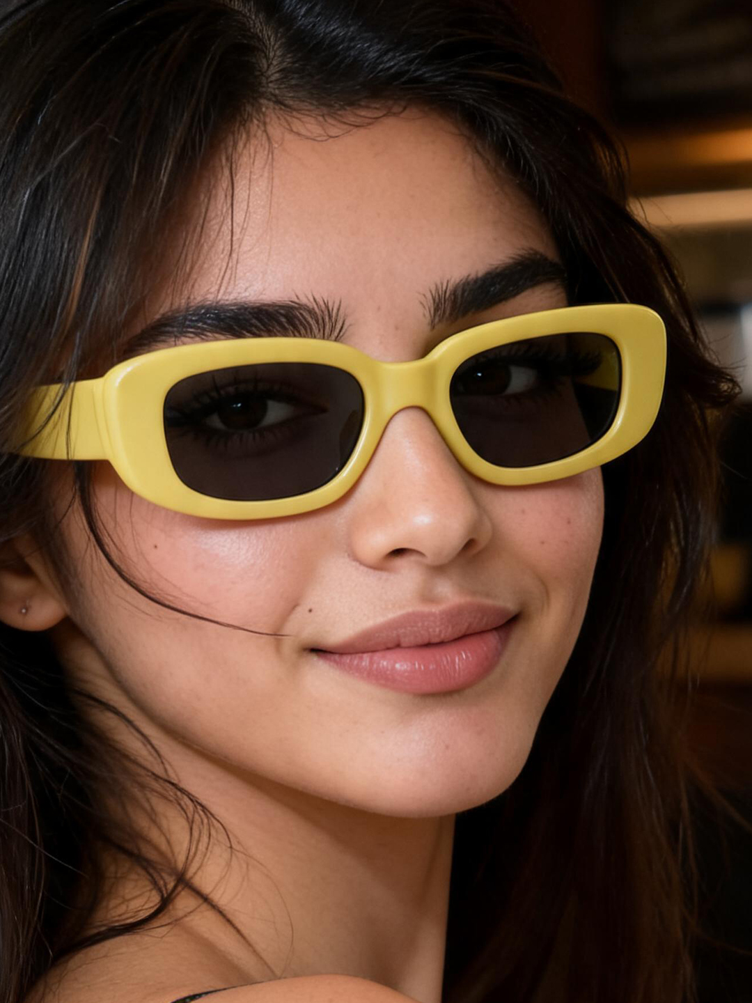 نظارة شمسية مستطيلة أصفر