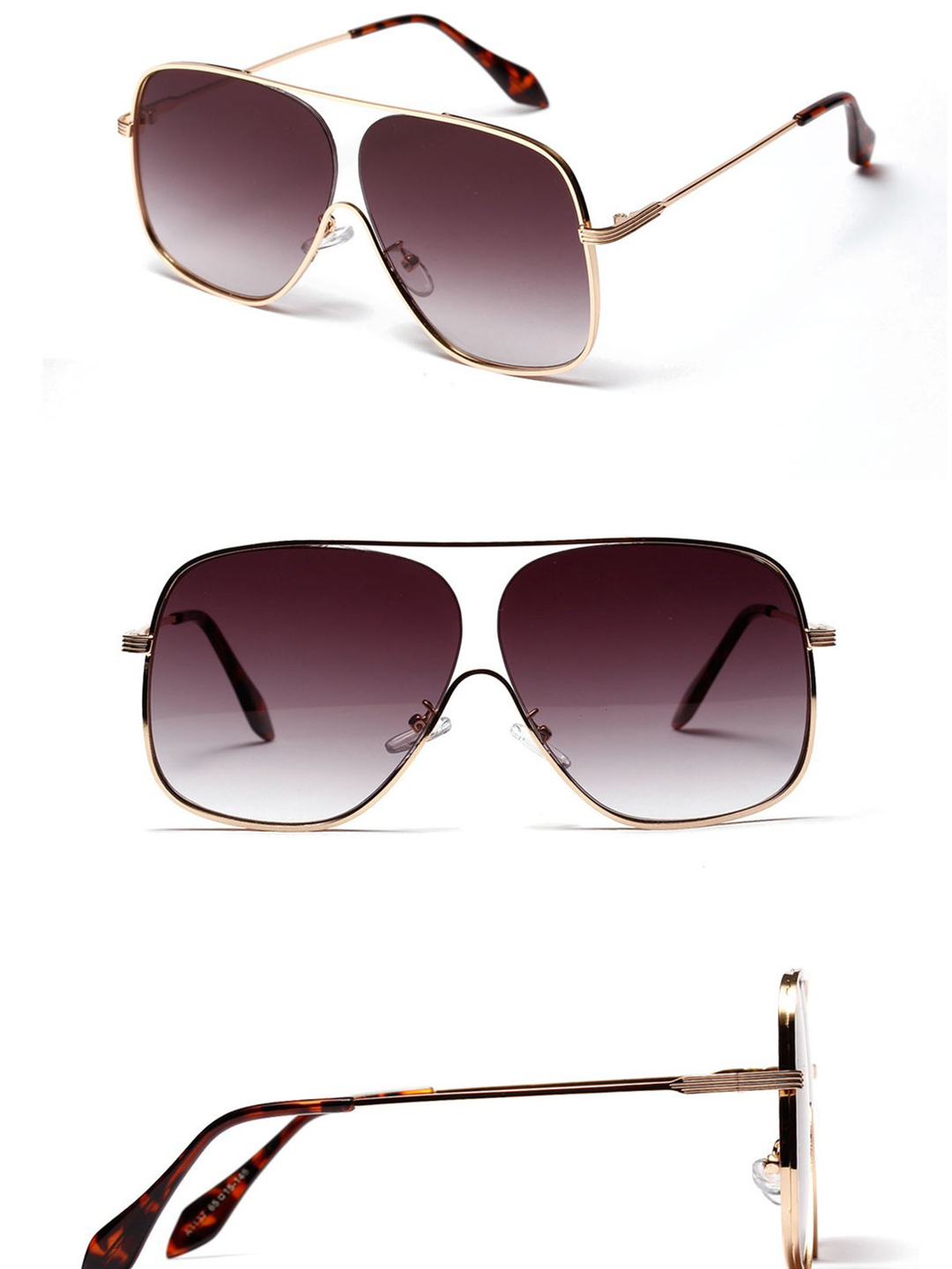 Coffee Brown Rectangle Sunglasses