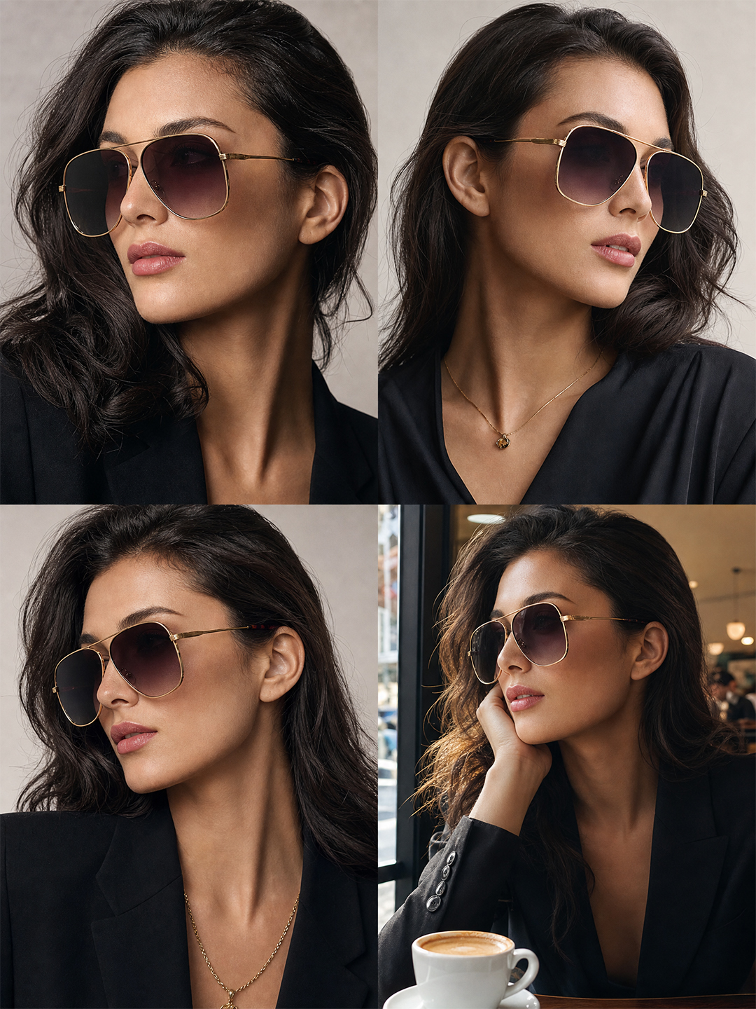Coffee Brown Rectangle Sunglasses