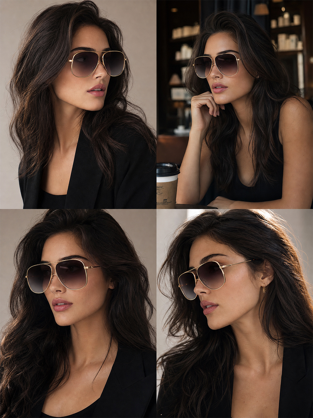 Coffee Brown Rectangle Sunglasses