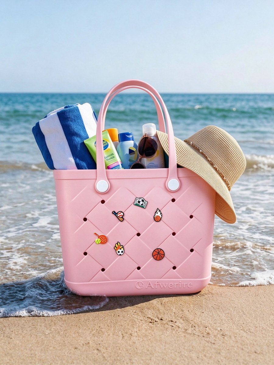 Light Pink Quilted-Look Tote Bag