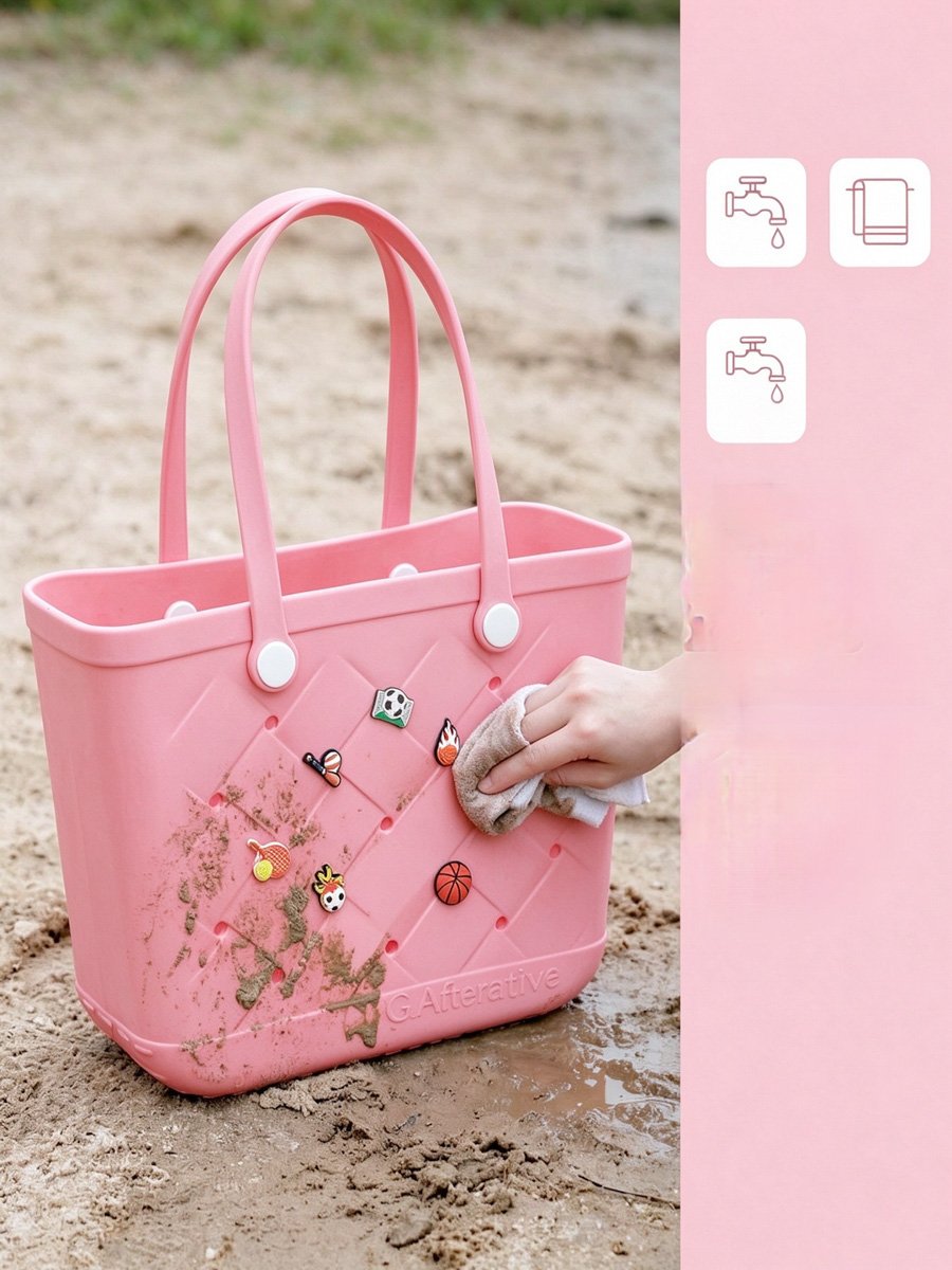 Light Pink Quilted-Look Tote Bag