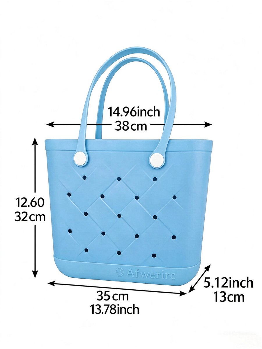Blue Textured Tote Bag