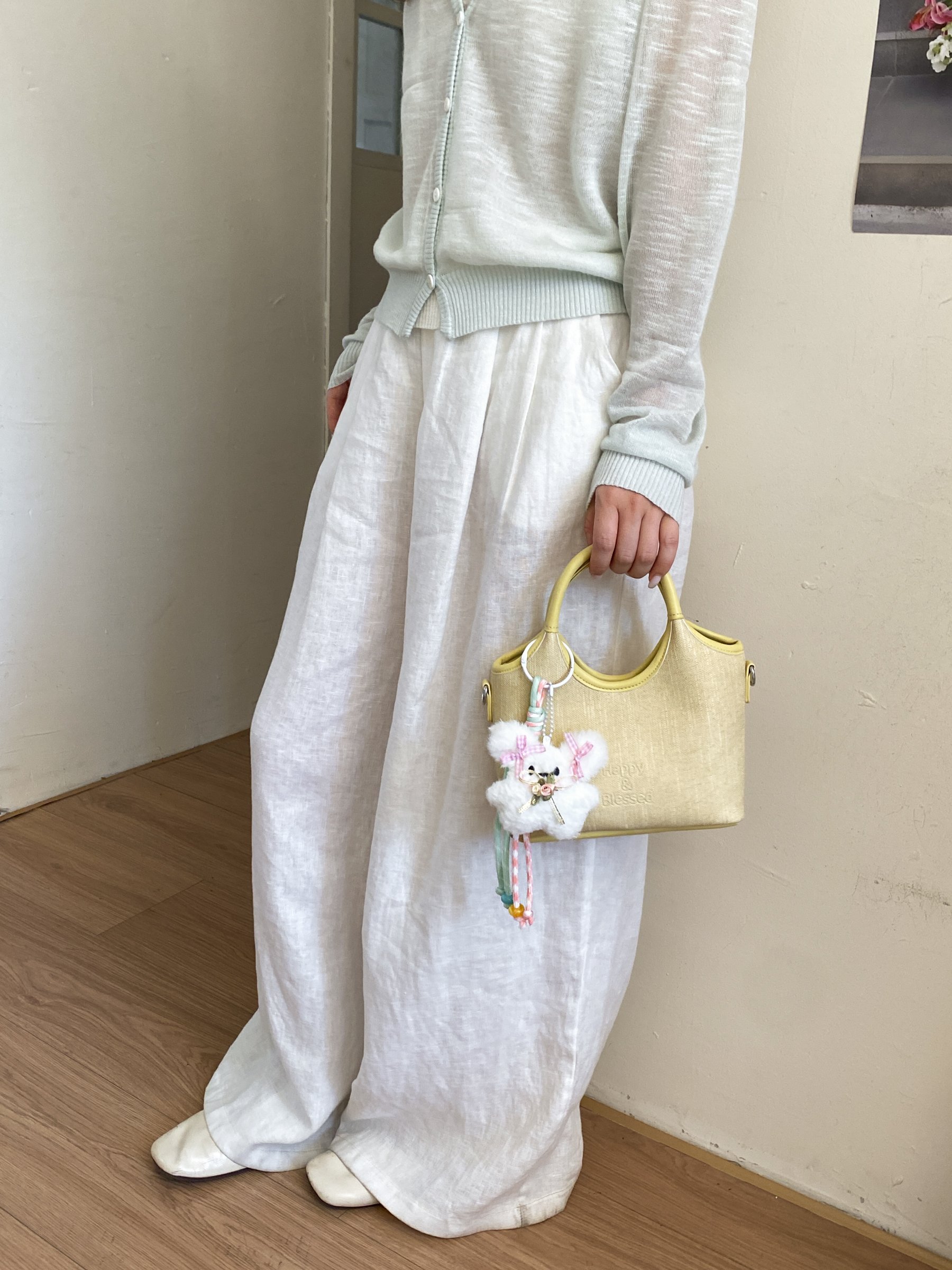 Yellow Handbag with Top Handle
