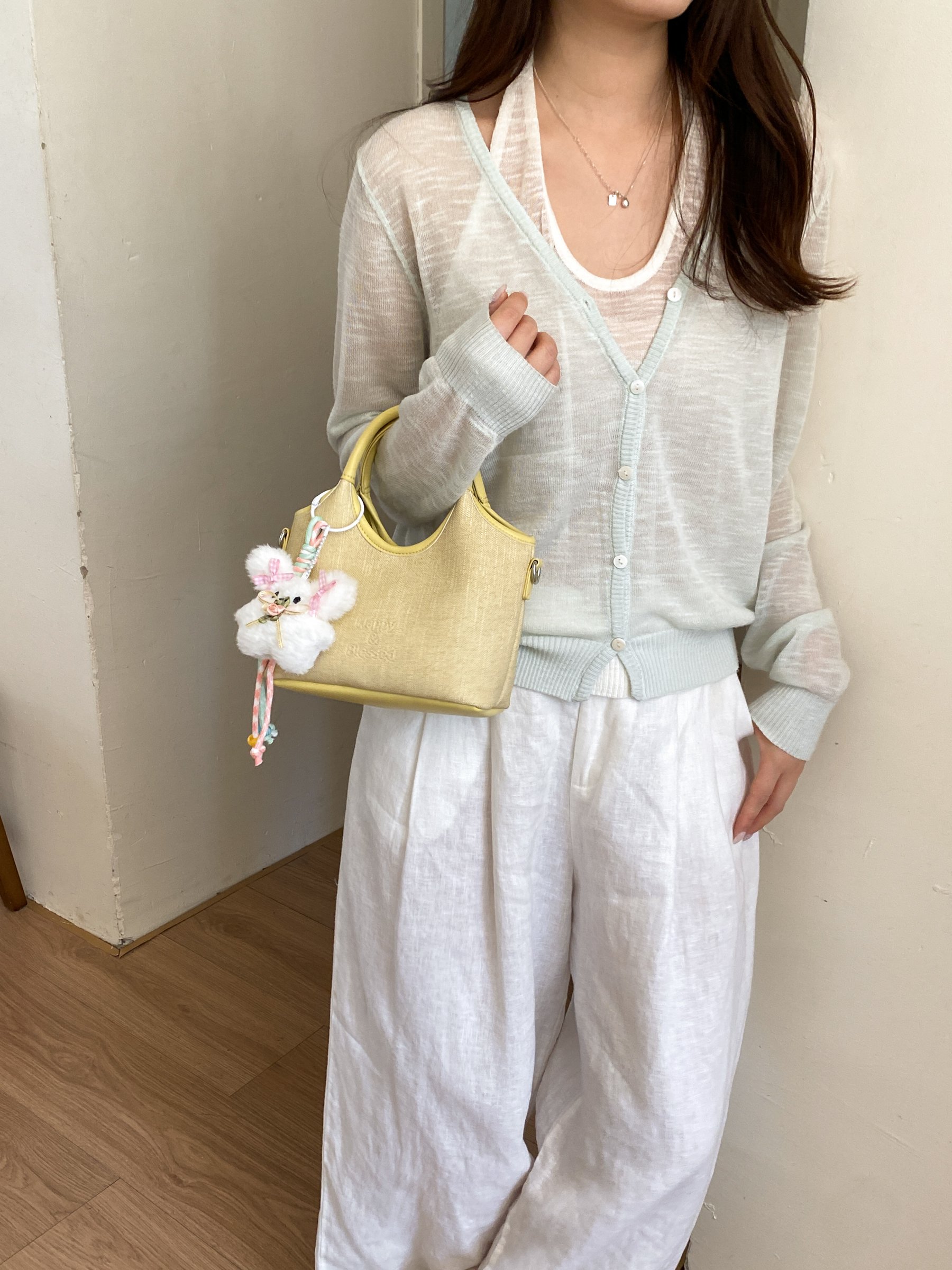 Yellow Handbag with Top Handle