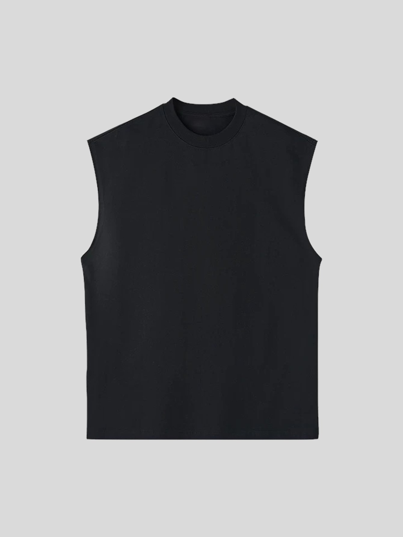 Men Black Graphic Print Sleeveless Tank Top