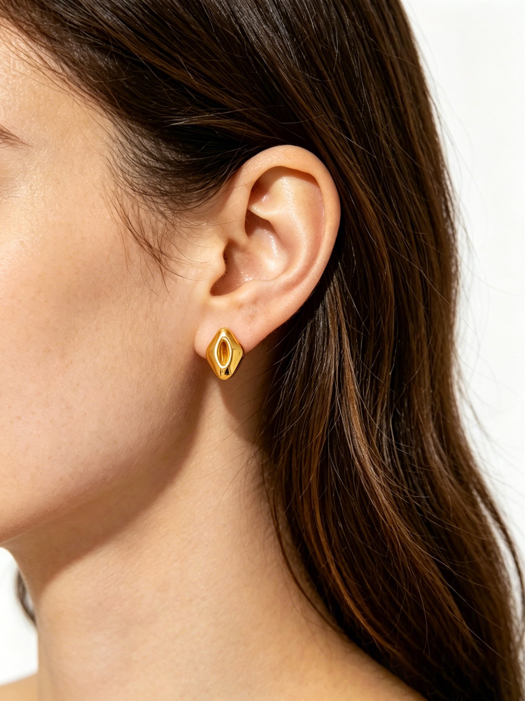 Golden Tone Stud Earrings
