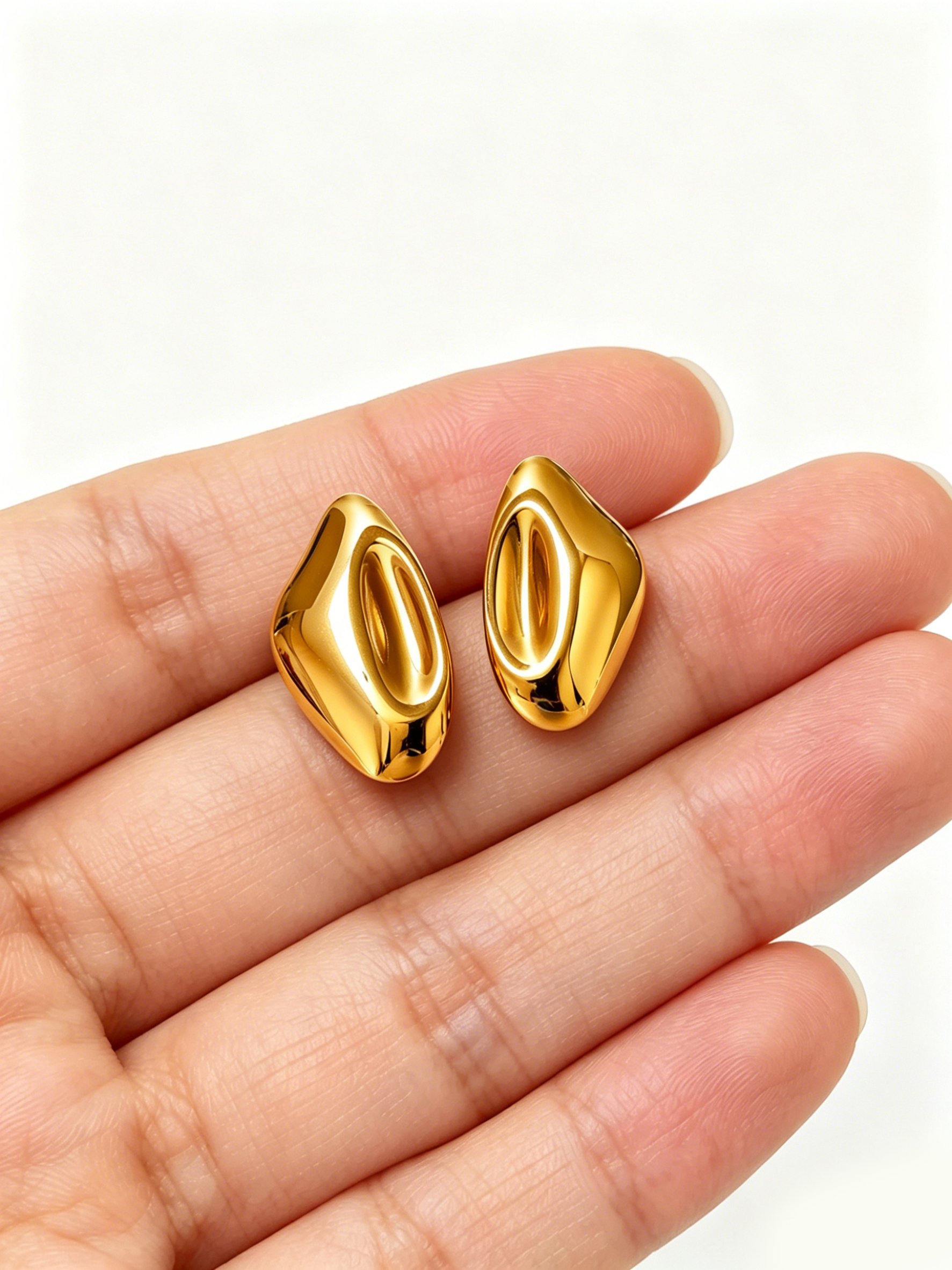 Golden Tone Stud Earrings