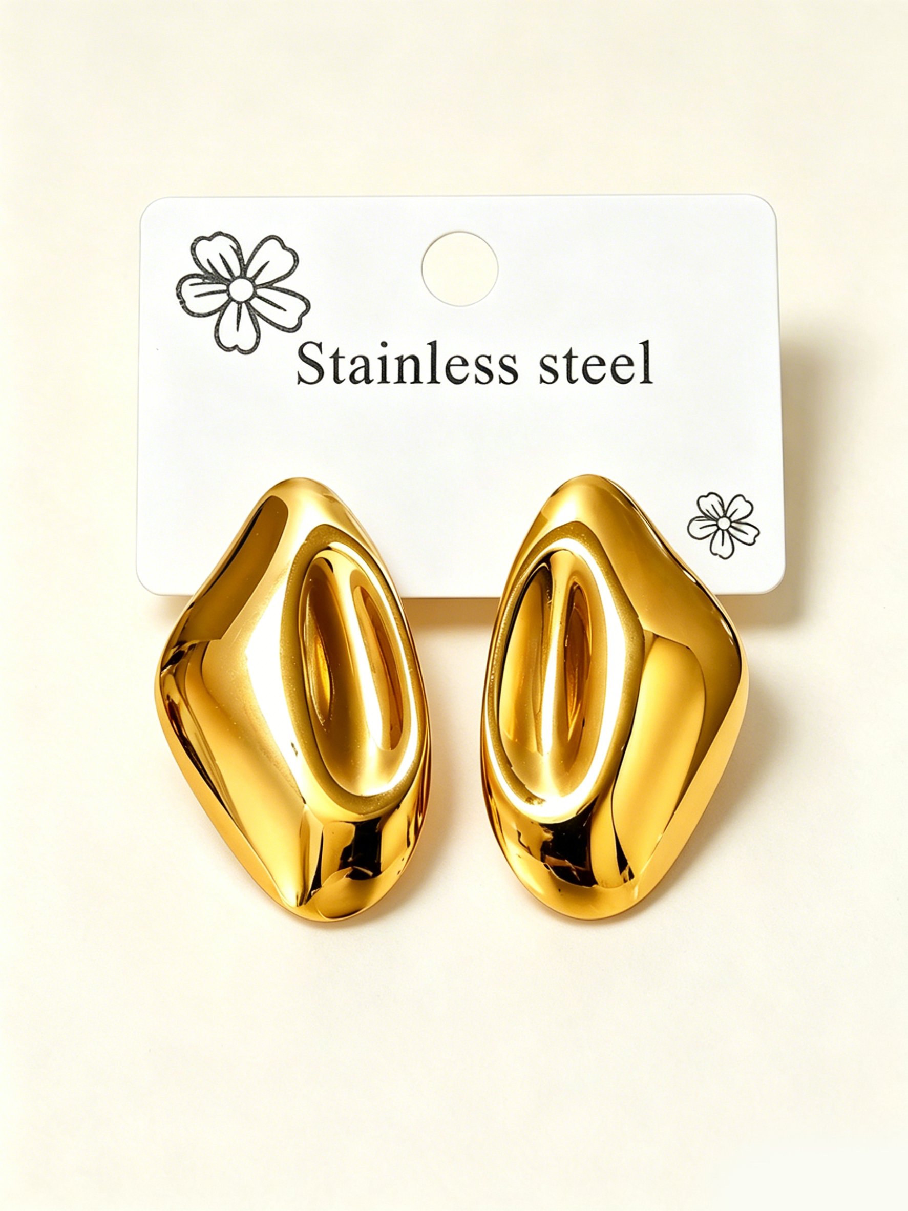 Golden Tone Stud Earrings