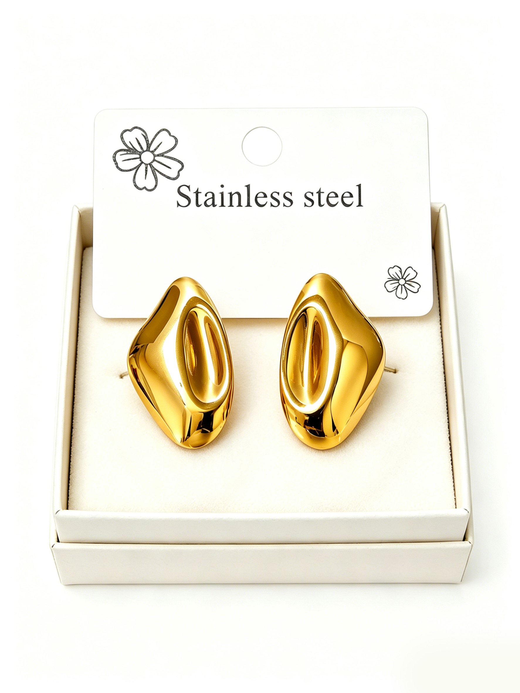 Golden Tone Stud Earrings
