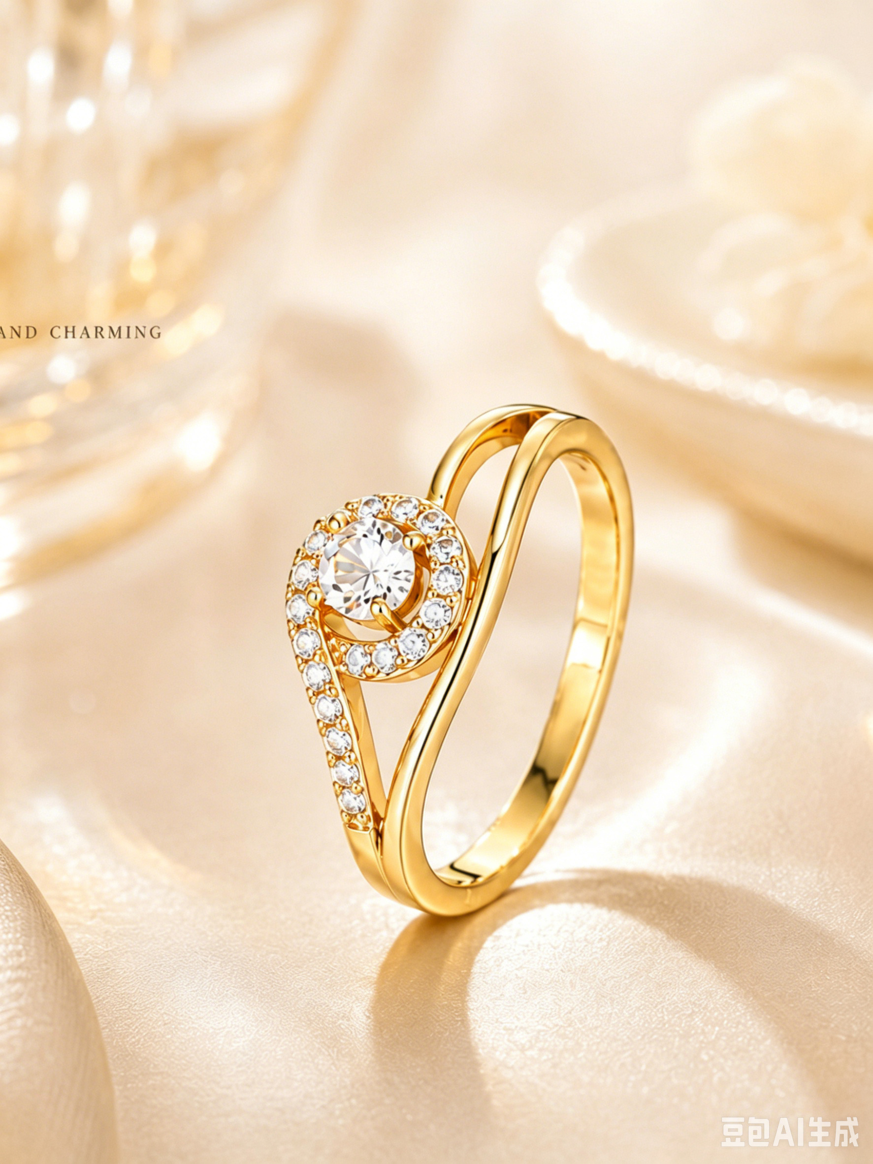 18K Gold-Plated Cubic Zirconia Copper Ring