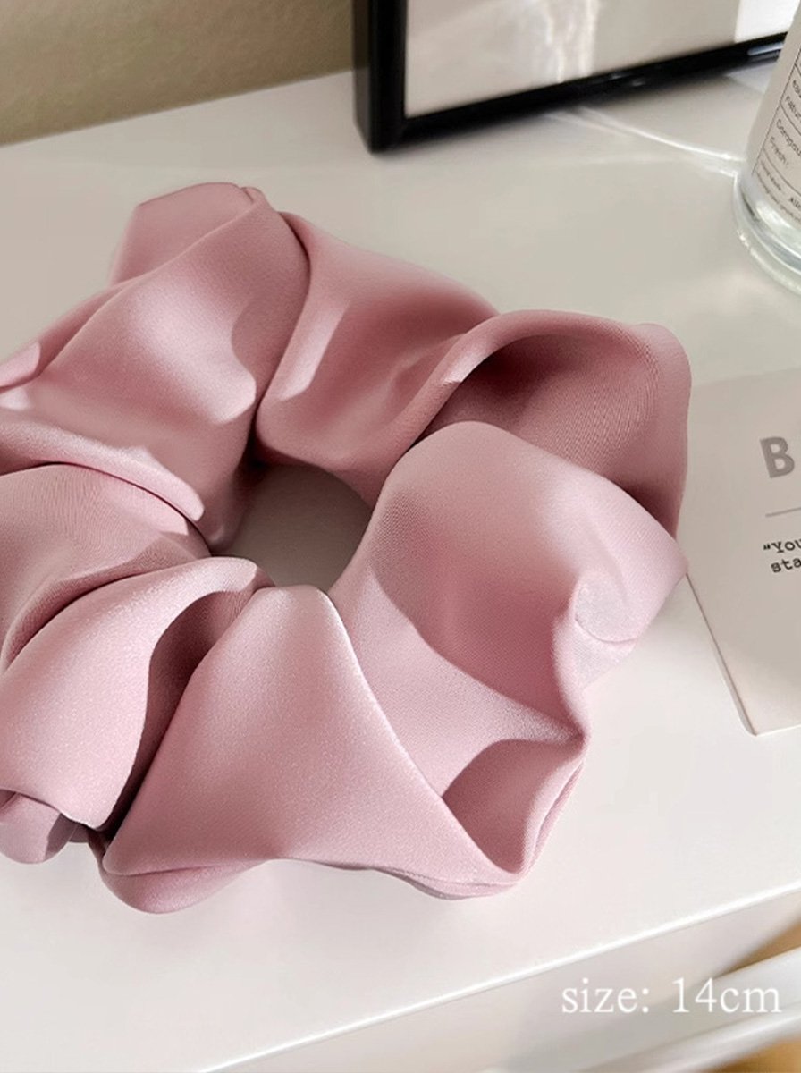Dusty Pink Silky Satin Large Scrunchie, 14cm