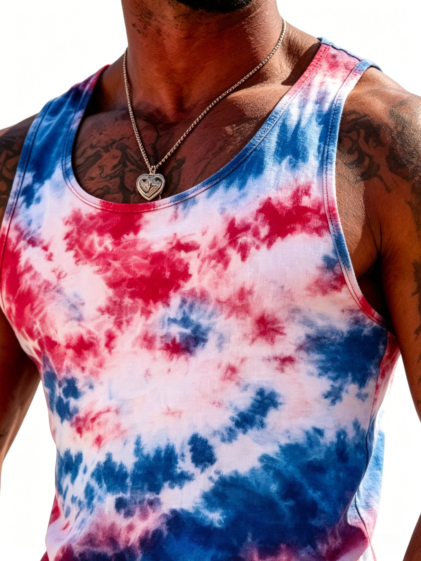 Pack of 3 - Abstract Tie-Dye Print Tank Top