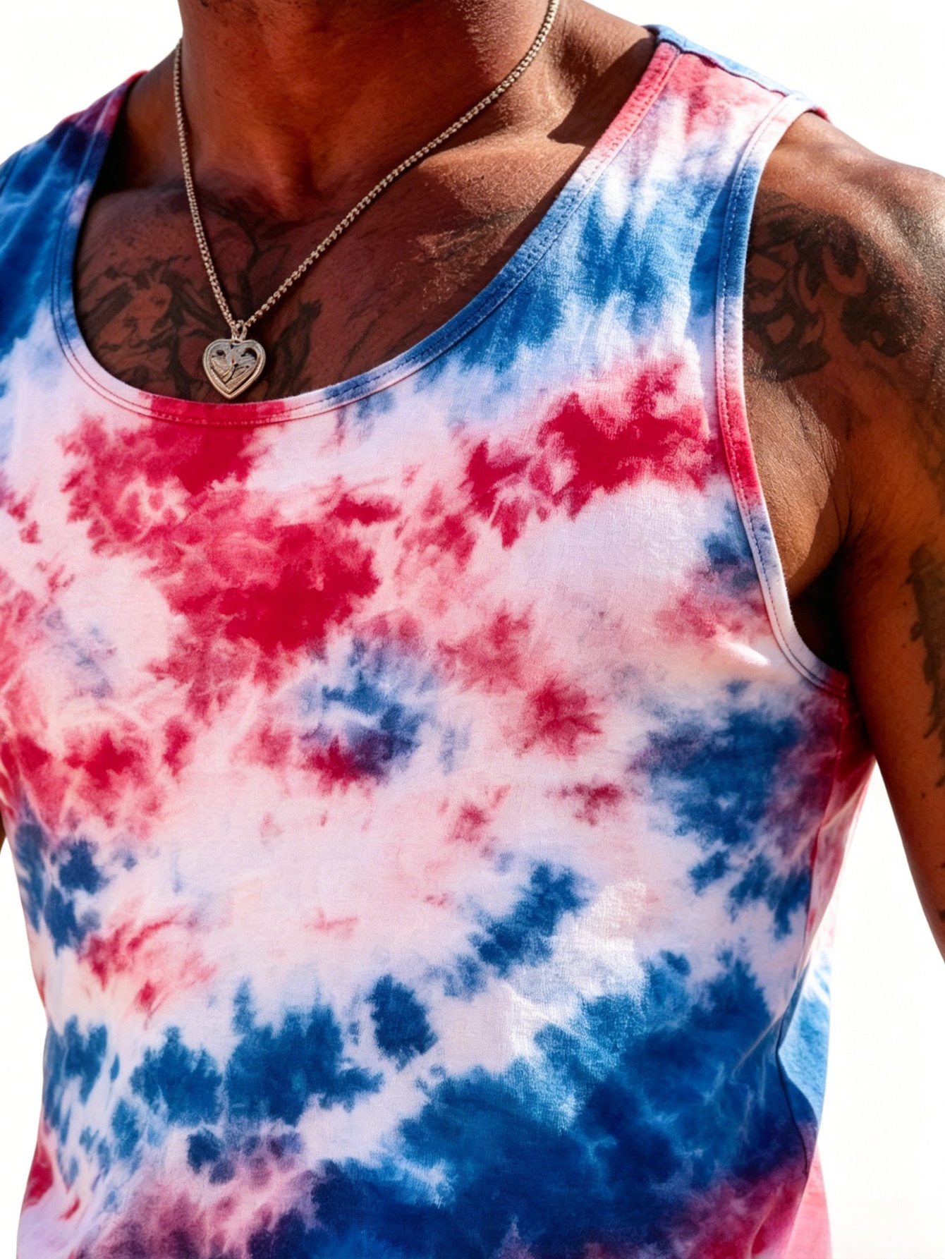 Pack of 3 - Abstract Tie-Dye Print Tank Top
