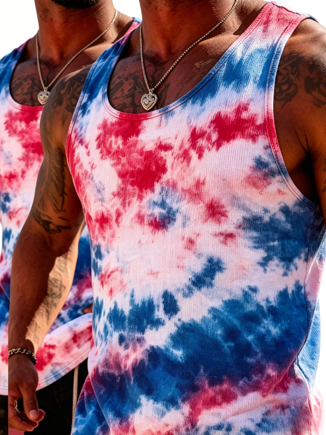 Pack of 3 - Abstract Tie-Dye Print Tank Top