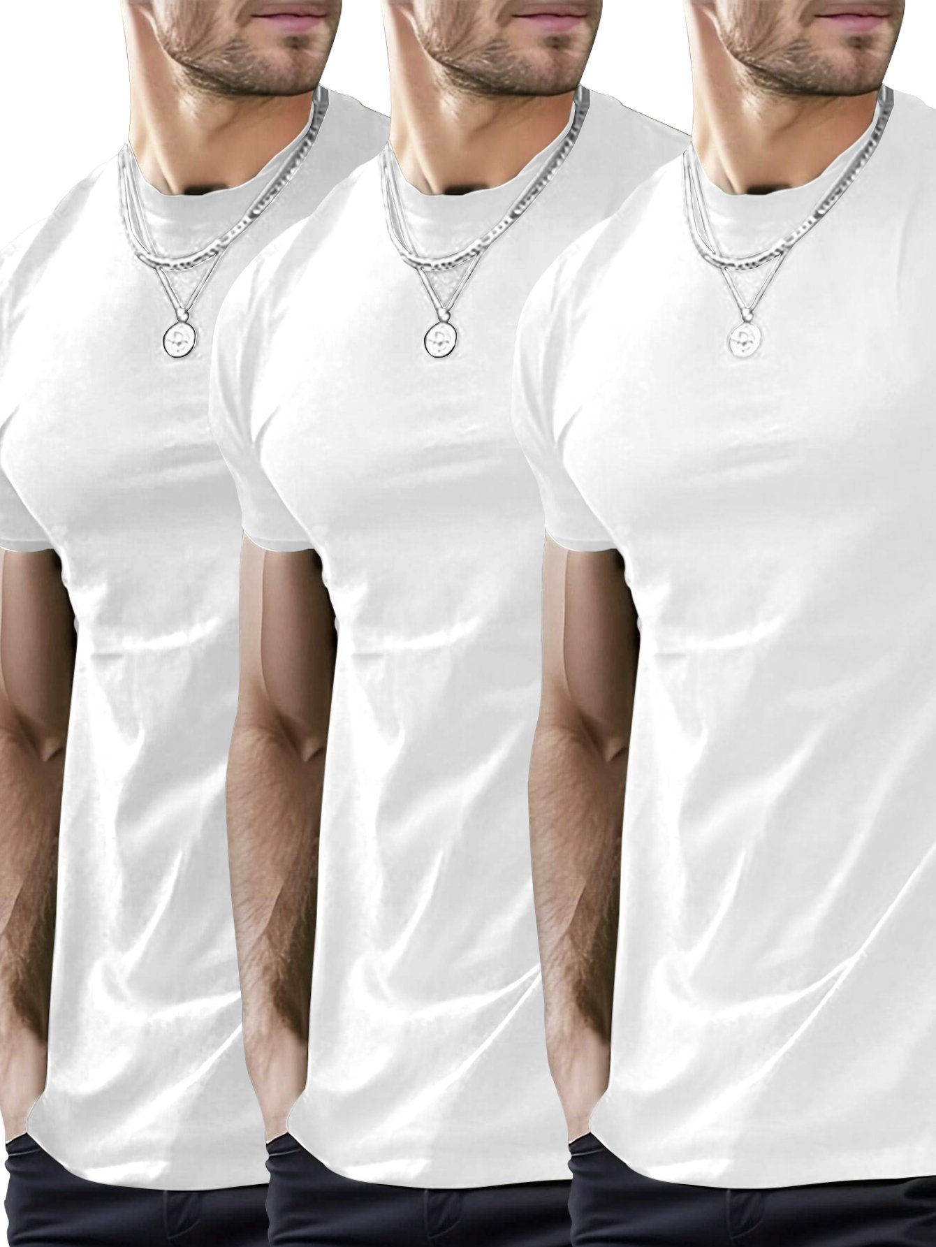 Pack of 3 - Solid Round Neck T-Shirt