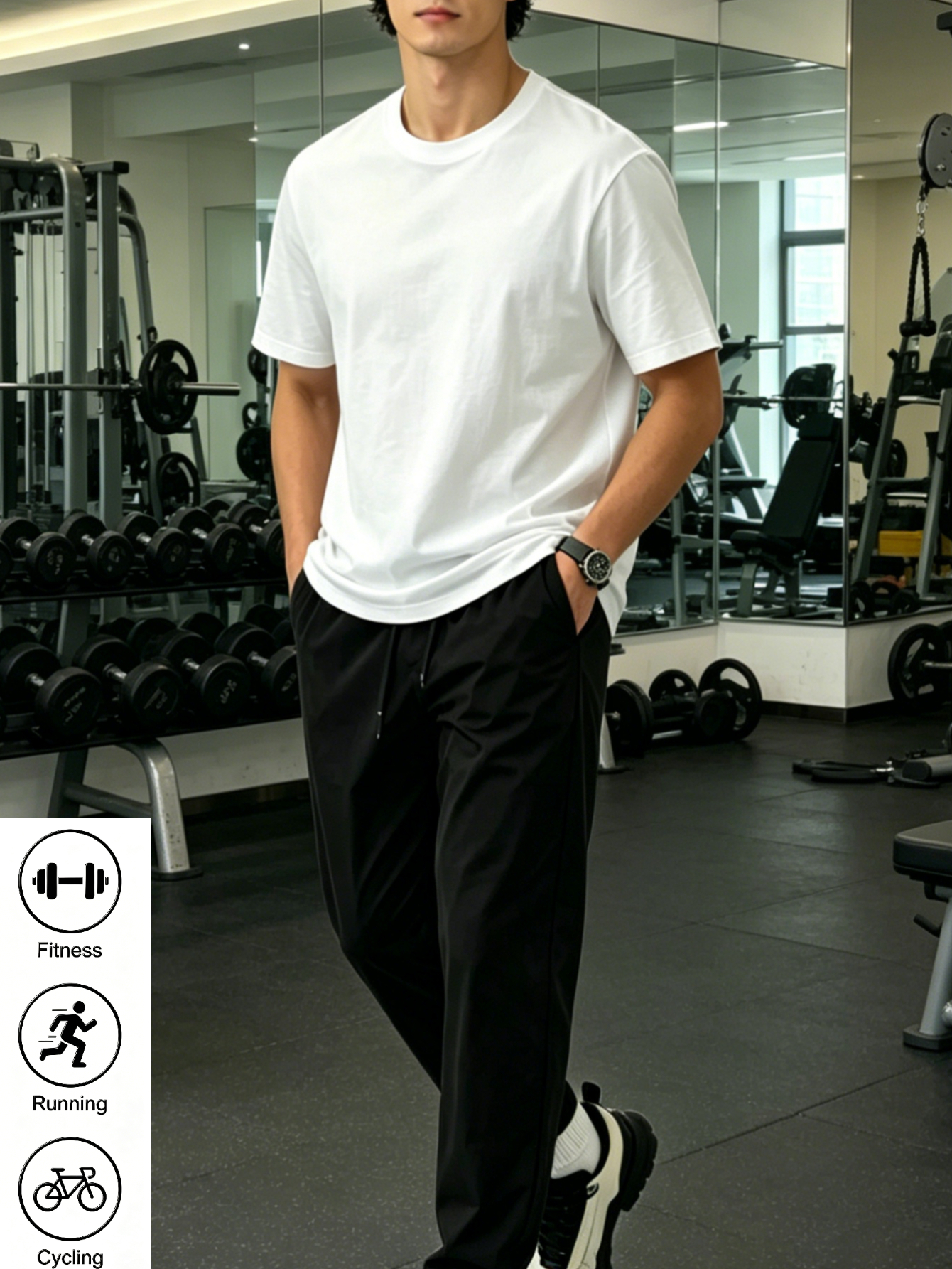 Men Short Sleeve T-Shirt and Drawstring Pants Set