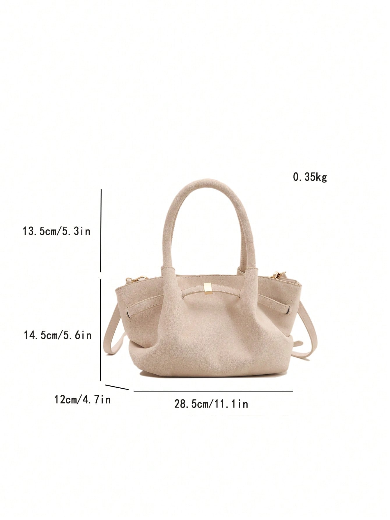 Beige Suede Shoulder Bag