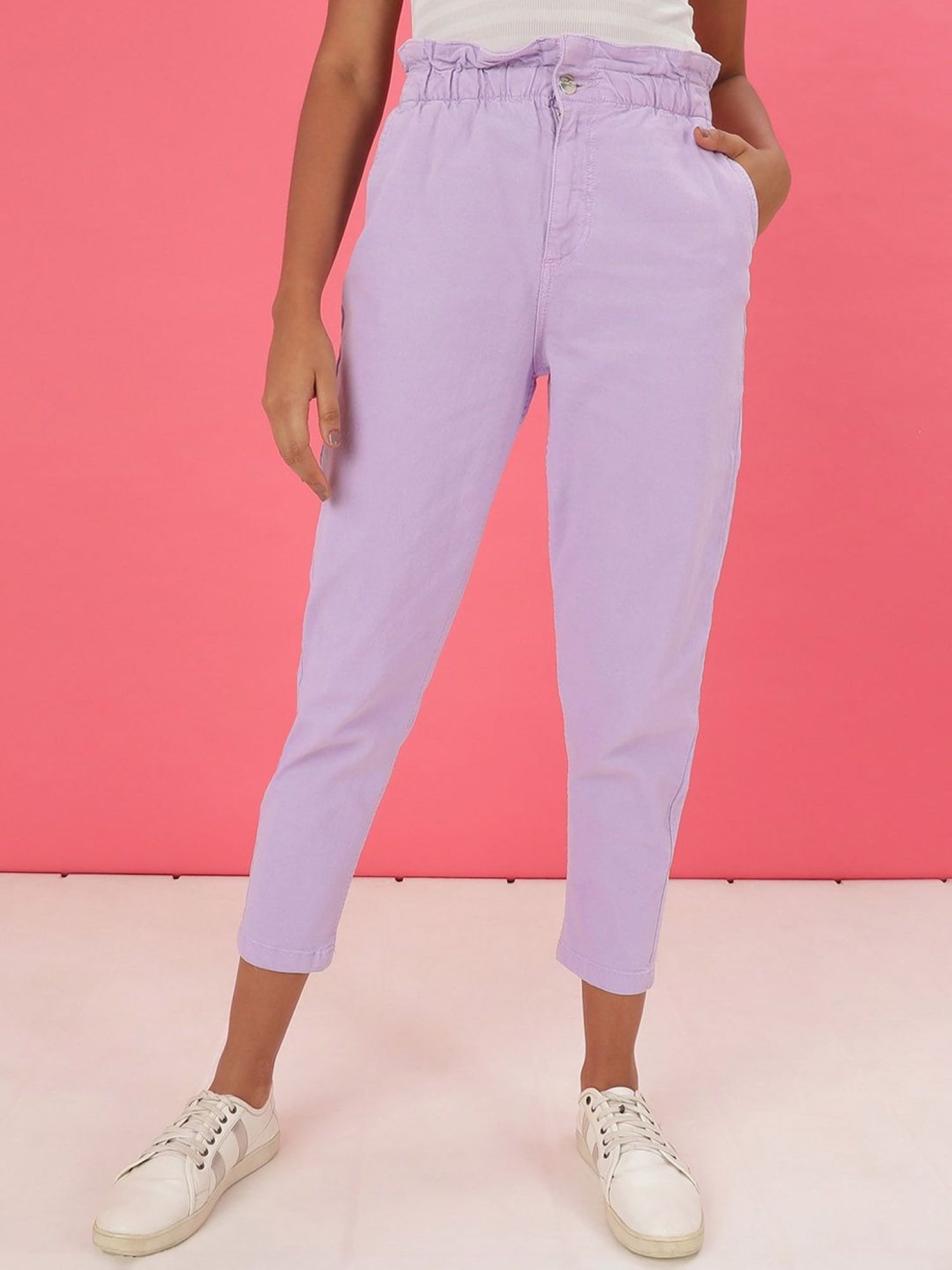 Purple Mom Fit High-Rise Stretchable Jeans