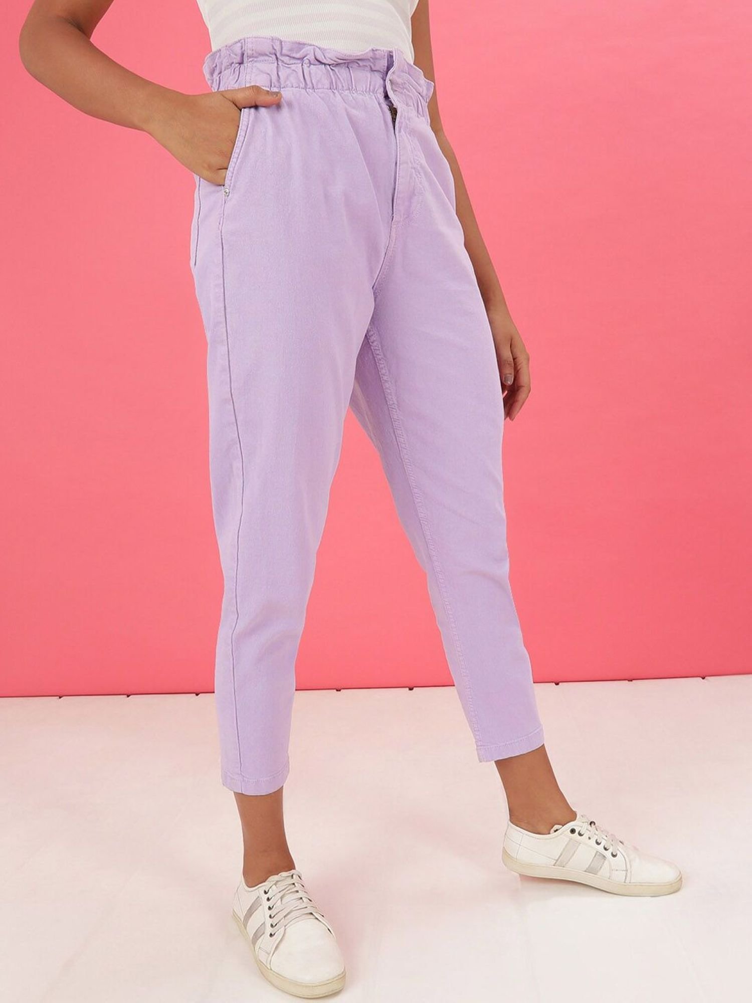 Purple Mom Fit High-Rise Stretchable Jeans