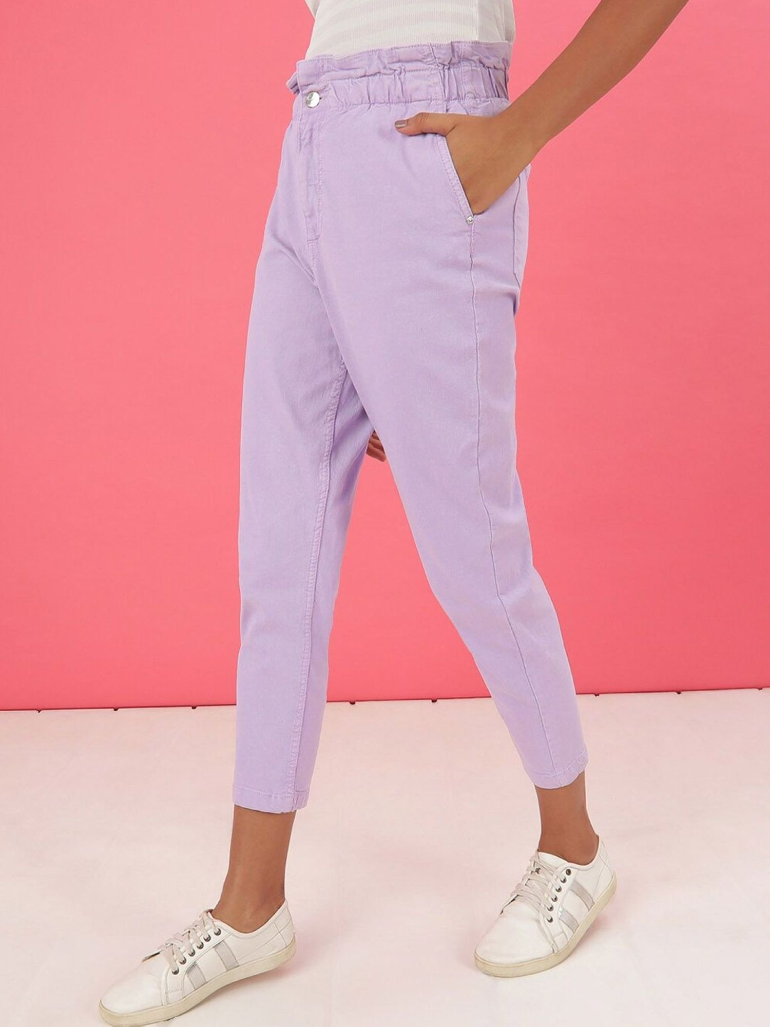 Purple Mom Fit High-Rise Stretchable Jeans