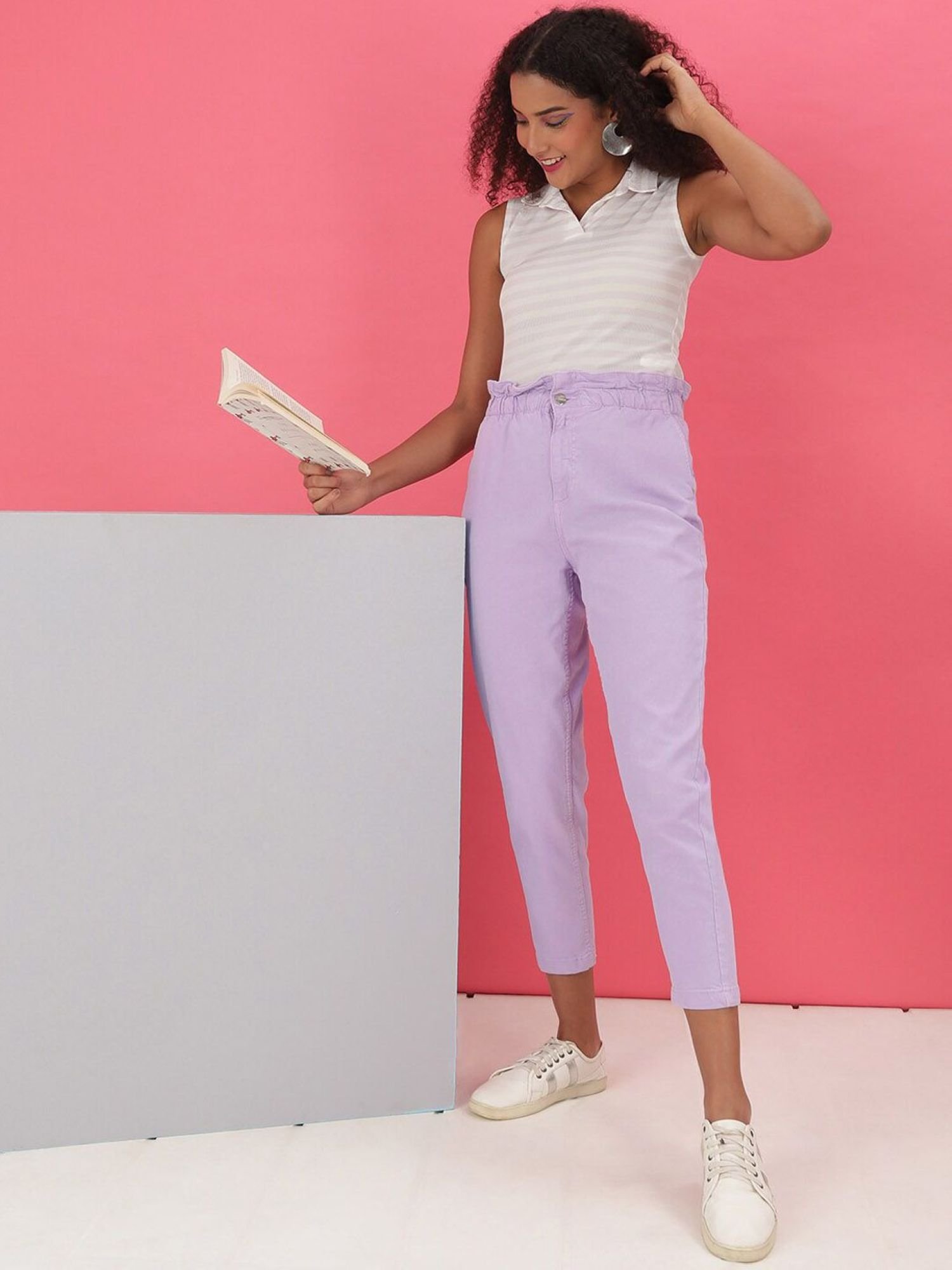 Purple Mom Fit High-Rise Stretchable Jeans