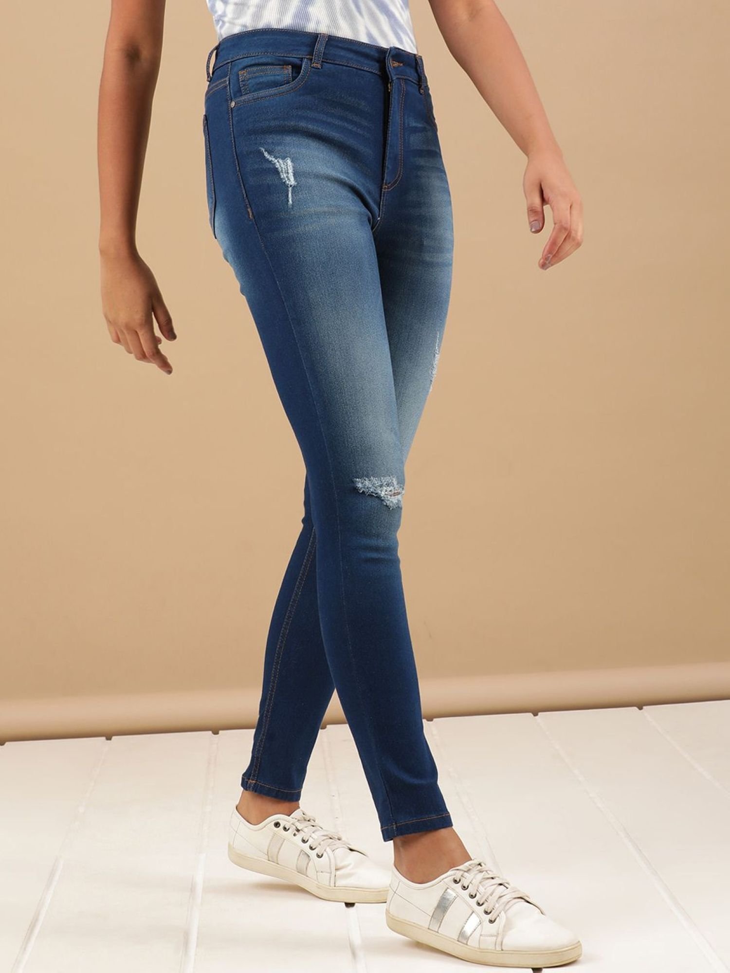 Blue Skinny Fit High-Rise Stretchable Jeans